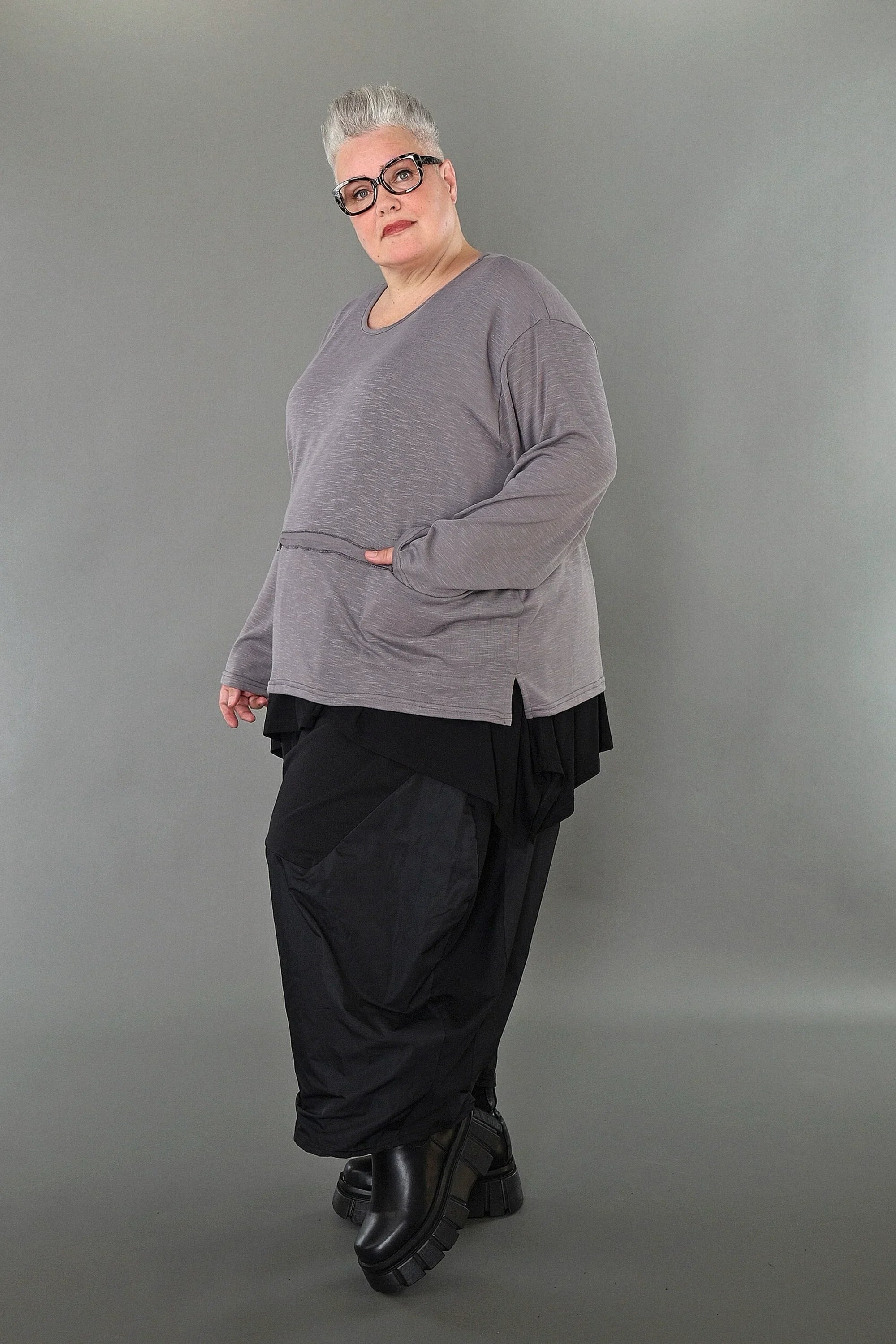 Chemise AKH Premium 7130 grande taille, gris clair