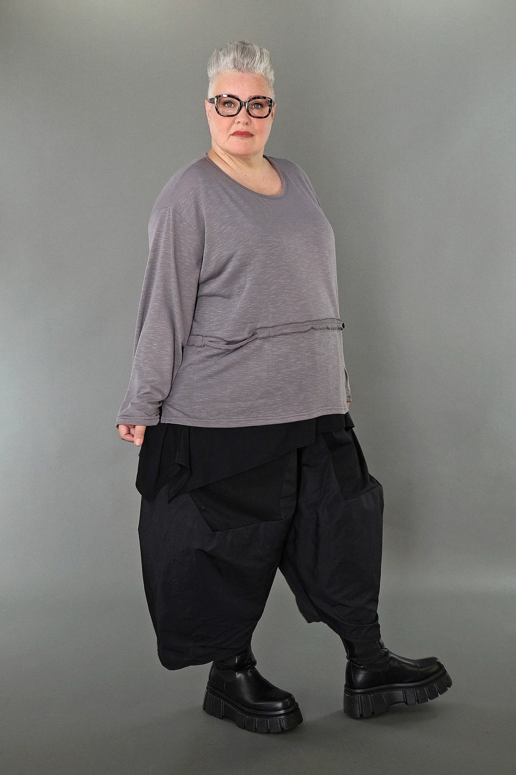 Chemise AKH Premium 7130 grande taille, gris clair