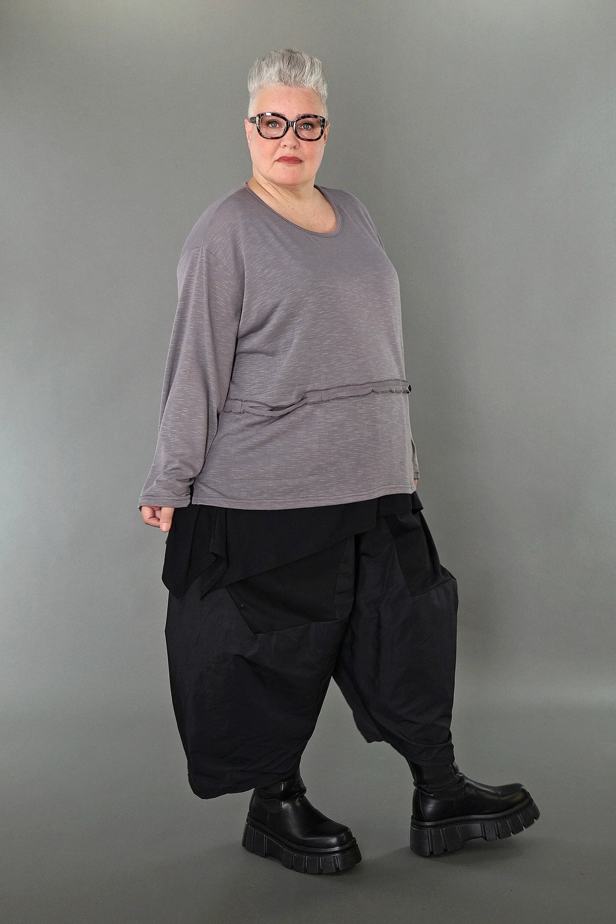 Chemise AKH Premium 7130 grande taille, gris clair