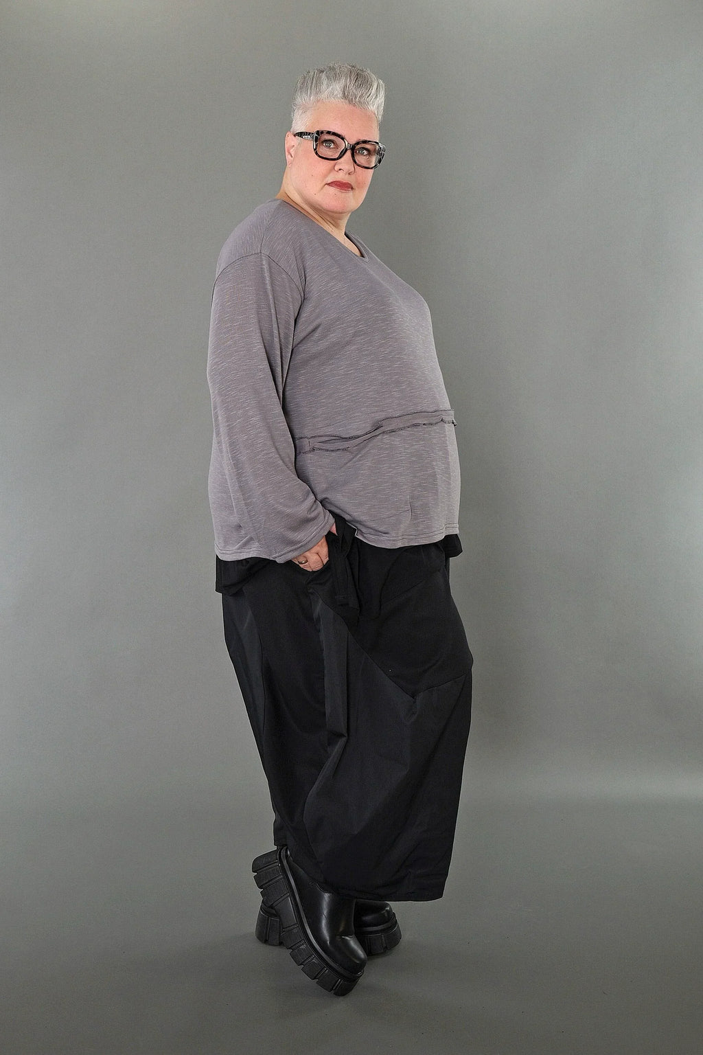 Chemise AKH Premium 7130 grande taille, gris clair