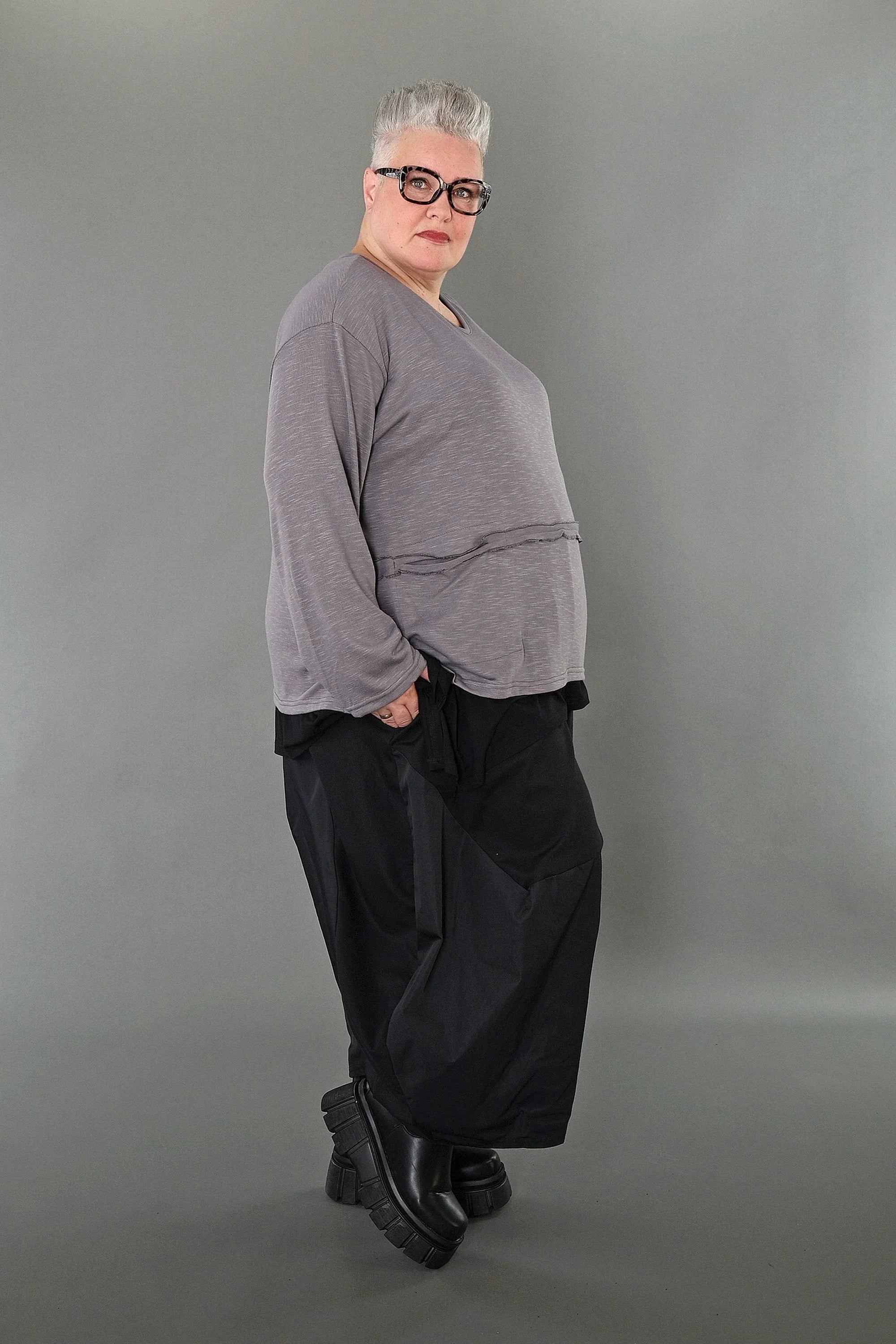 Chemise AKH Premium 7130 grande taille, gris clair