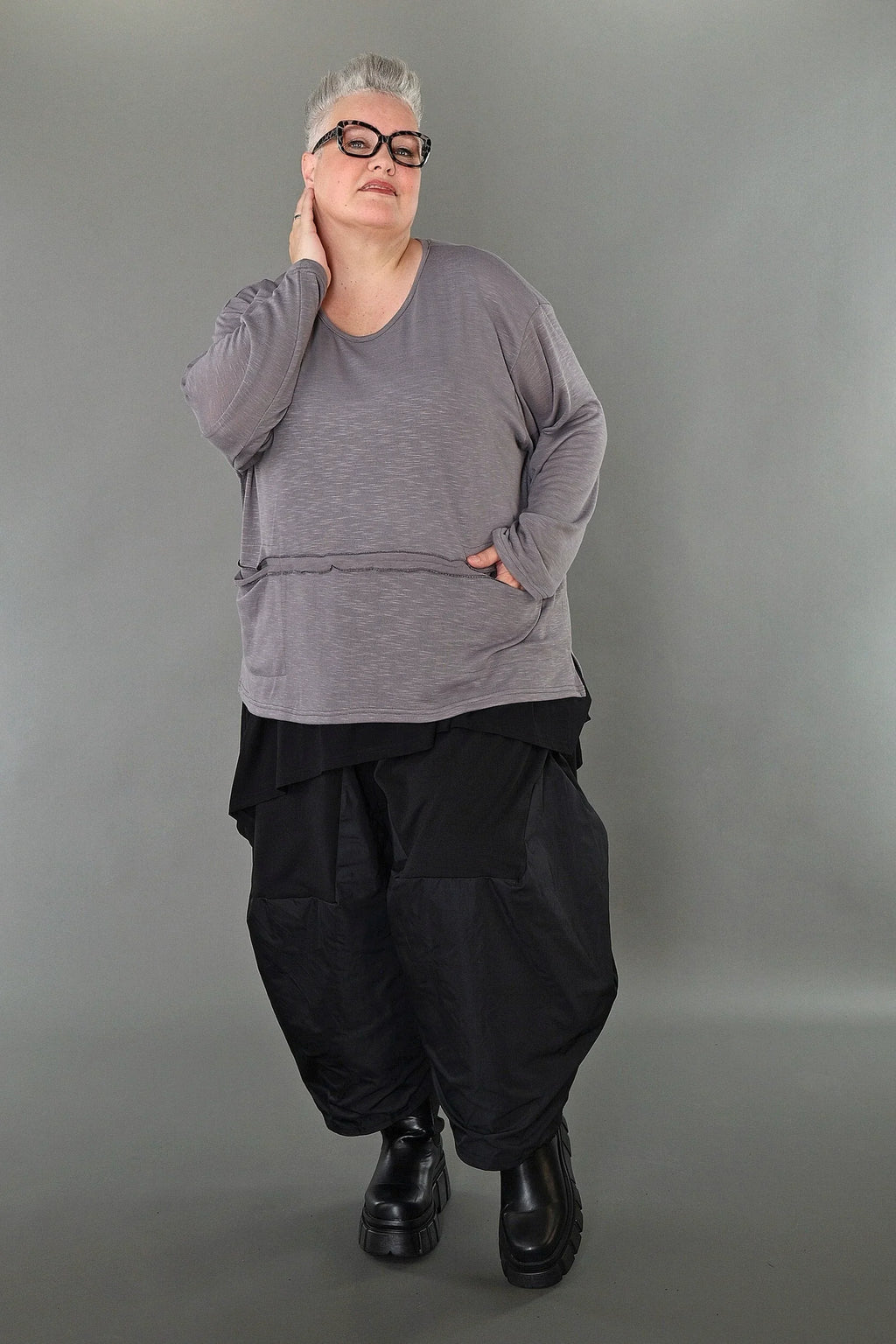 Chemise AKH Premium 7130 grande taille, gris clair