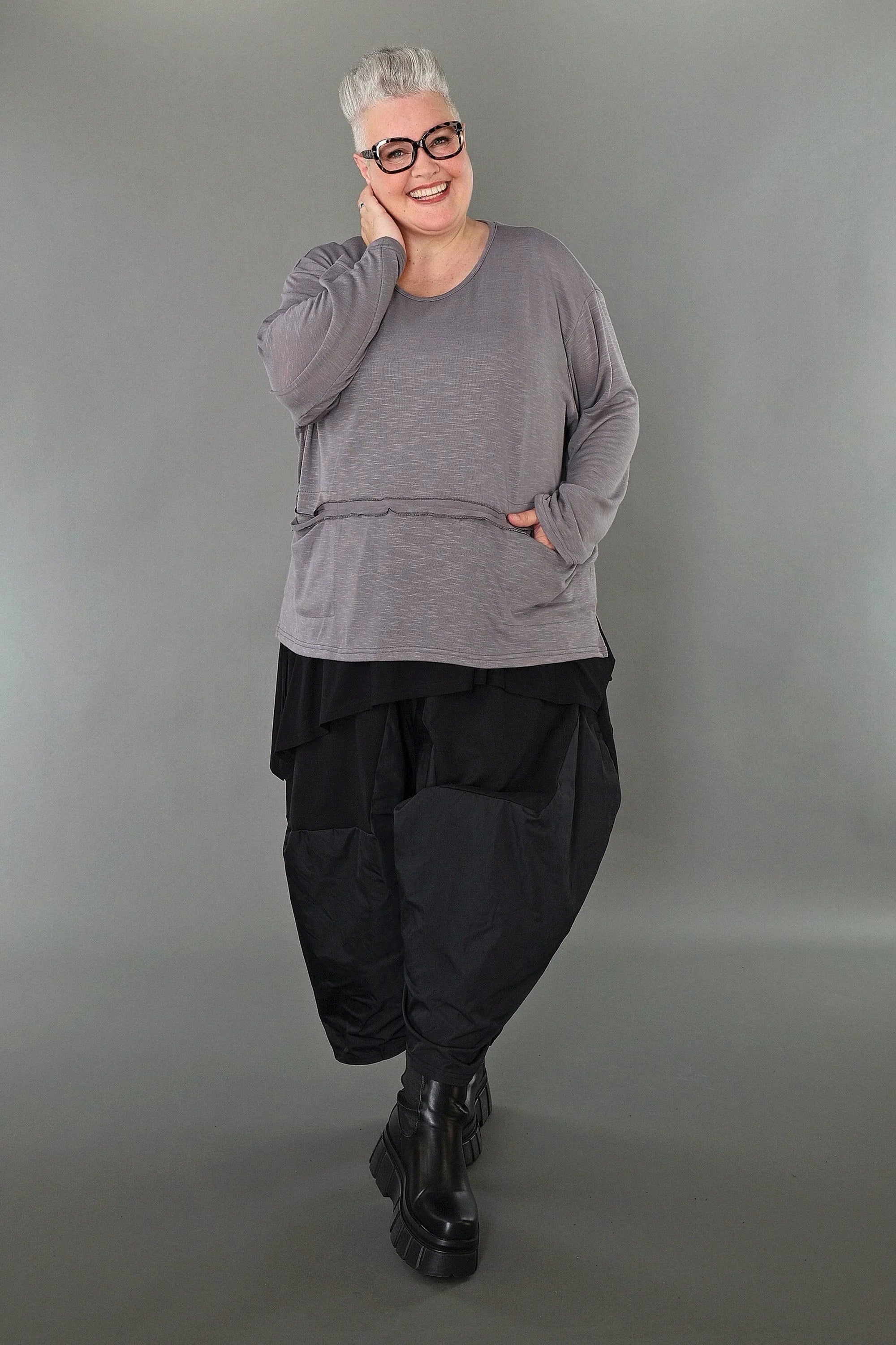 Chemise AKH Premium 7130 grande taille, gris clair