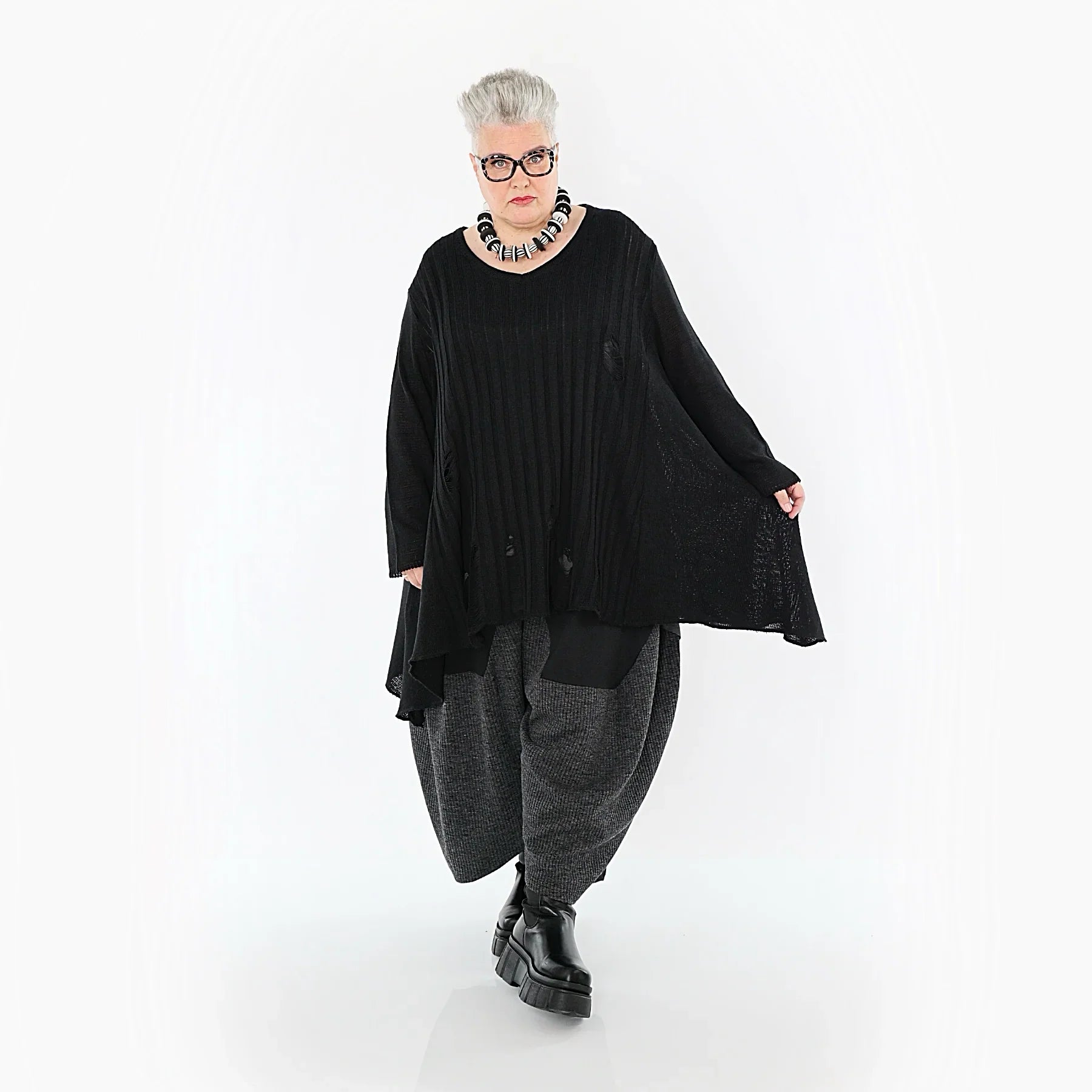 AKH Premium 2542 Big Shirt, noir