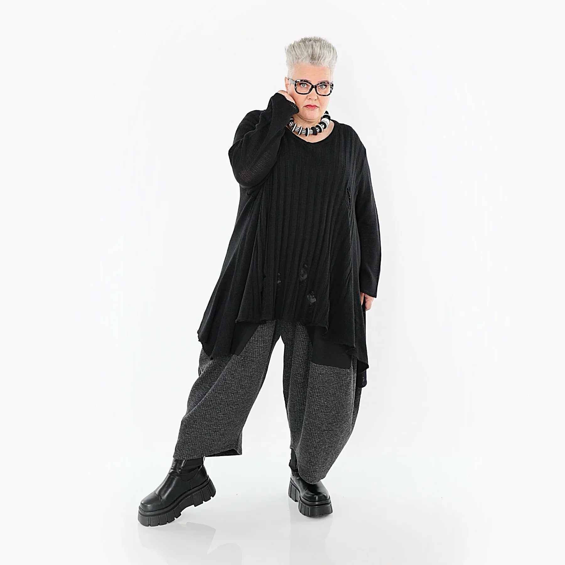AKH Premium 2542 Big Shirt, noir