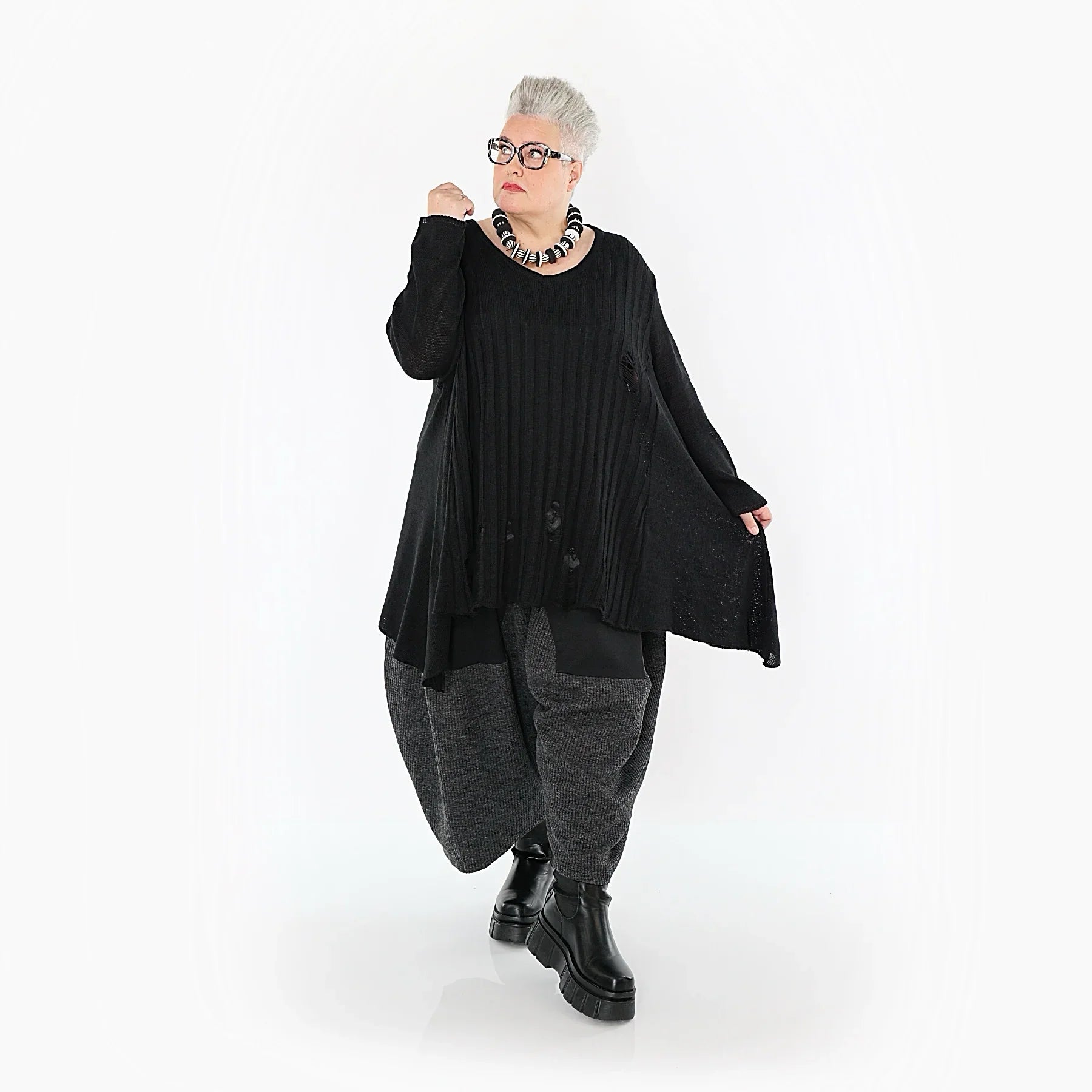 AKH Premium 2542 Big Shirt, noir