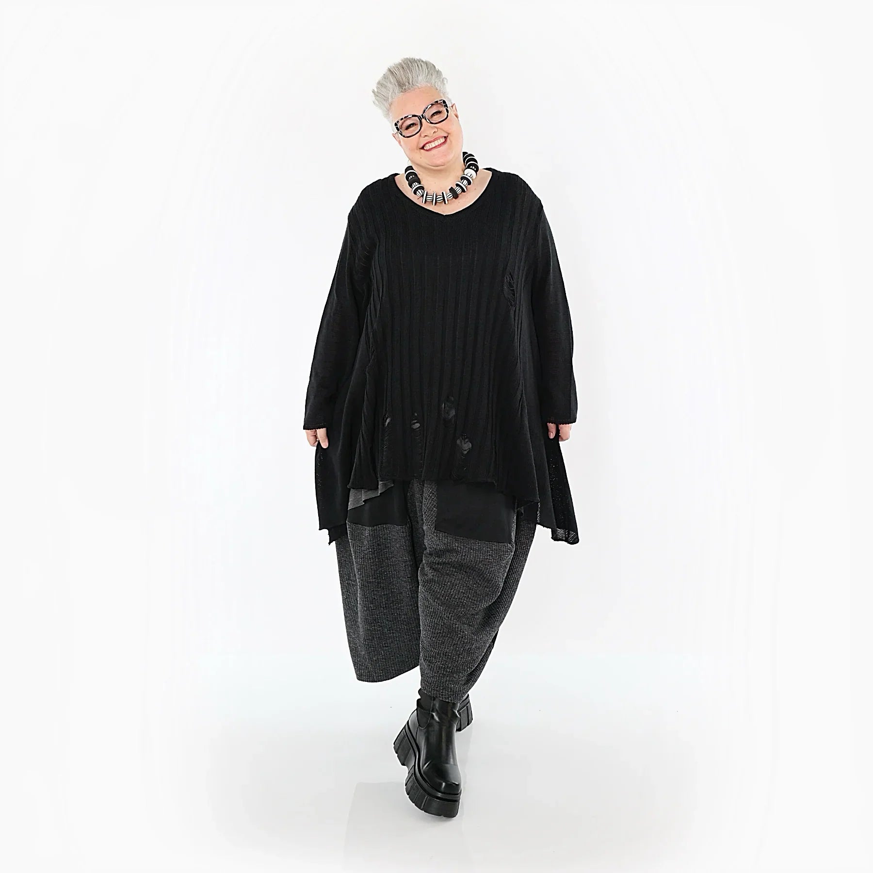 AKH Premium 2542 Big Shirt, noir