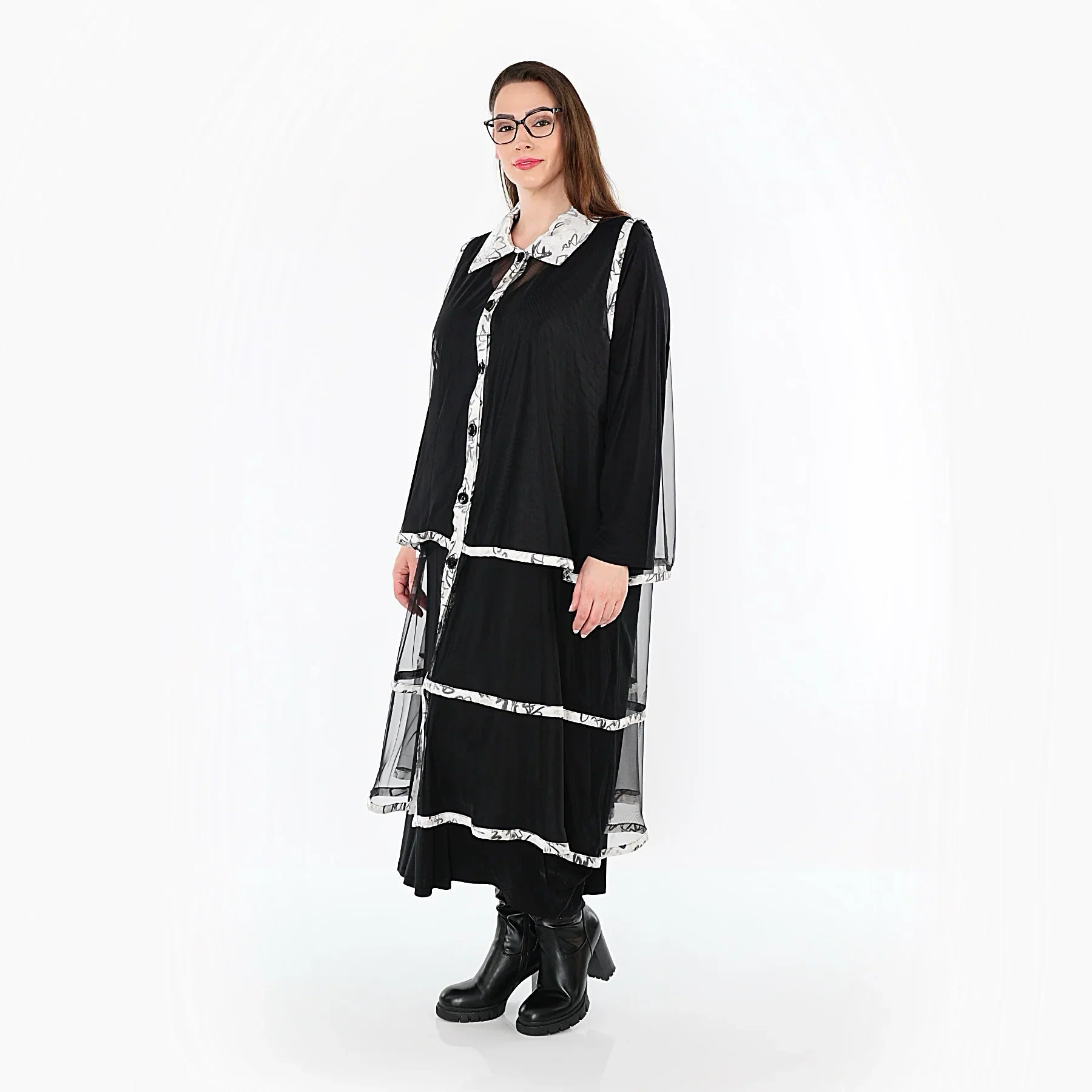 AKH Premium 7120 Gilet, Noir-Blanc
