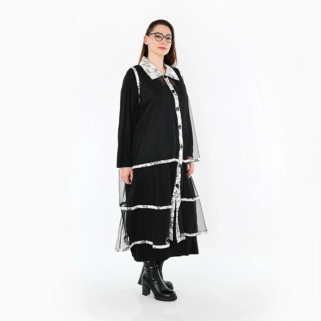 AKH Premium 7120 Gilet, Noir-Blanc
