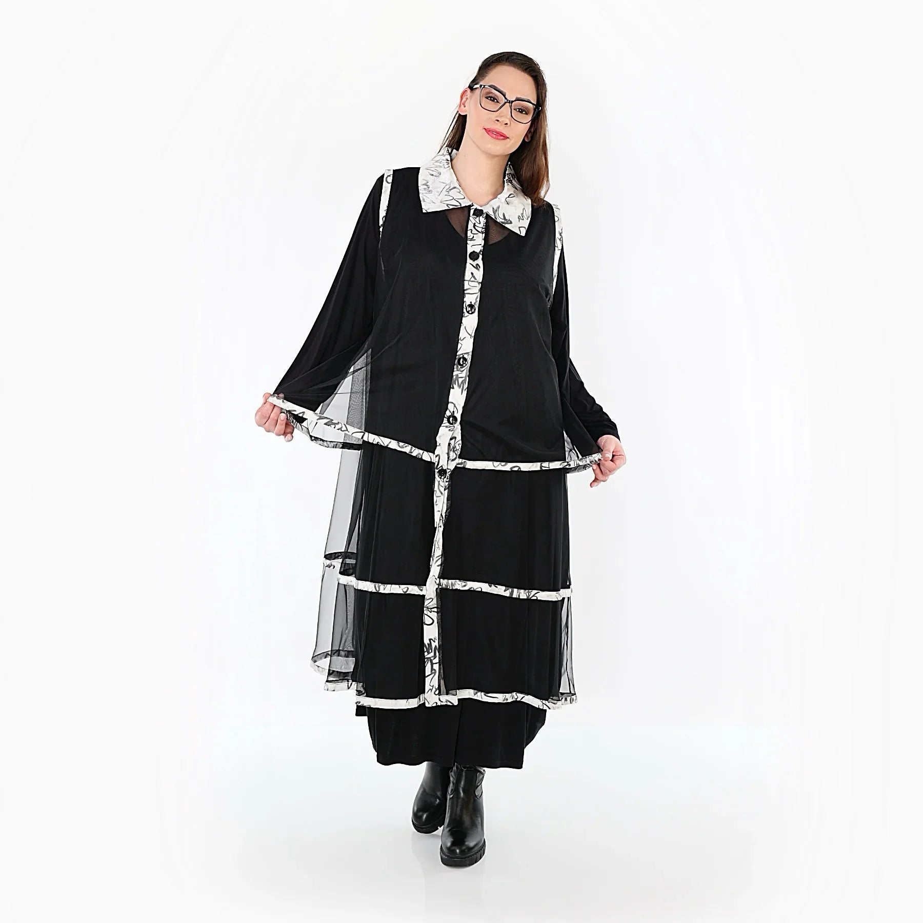AKH Premium 7120 Gilet, Noir-Blanc
