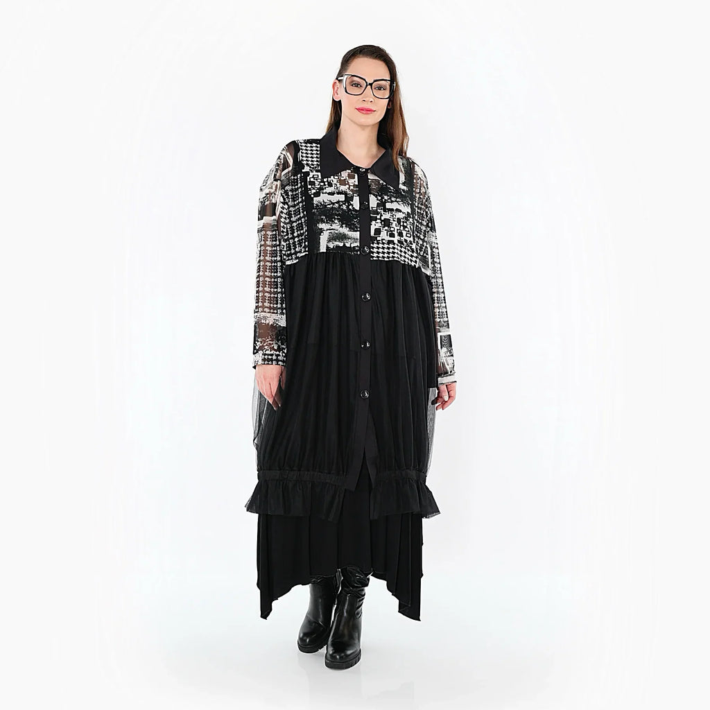 AKH Premium 7120 Gilet, Noir-Blanc-Gris