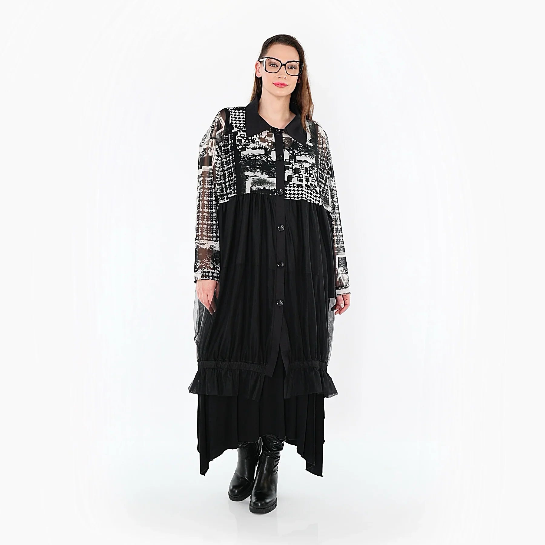 AKH Premium 7120 Gilet, Noir-Blanc-Gris