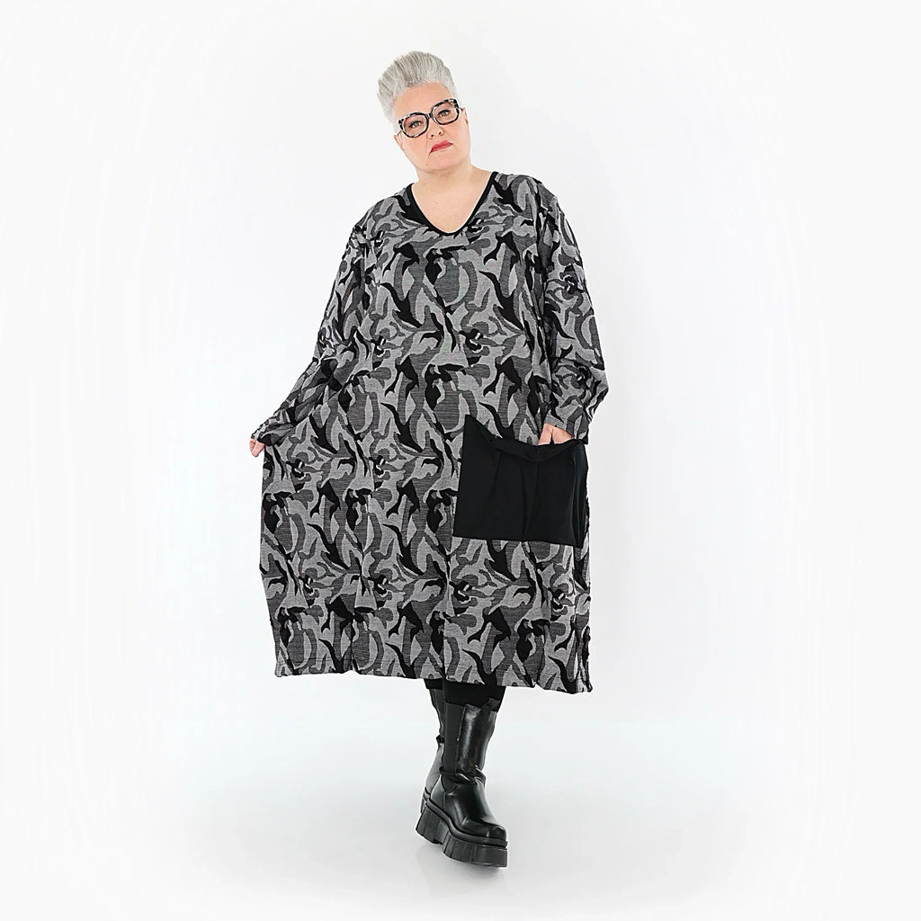 AKH Premium 7144 Dress, Grey-Black