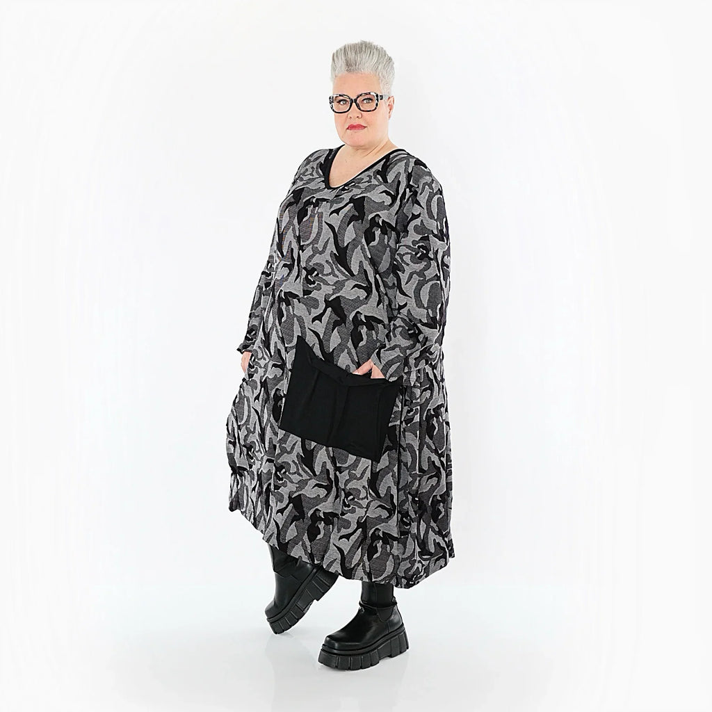 AKH Premium 7144 Dress, Grey-Black