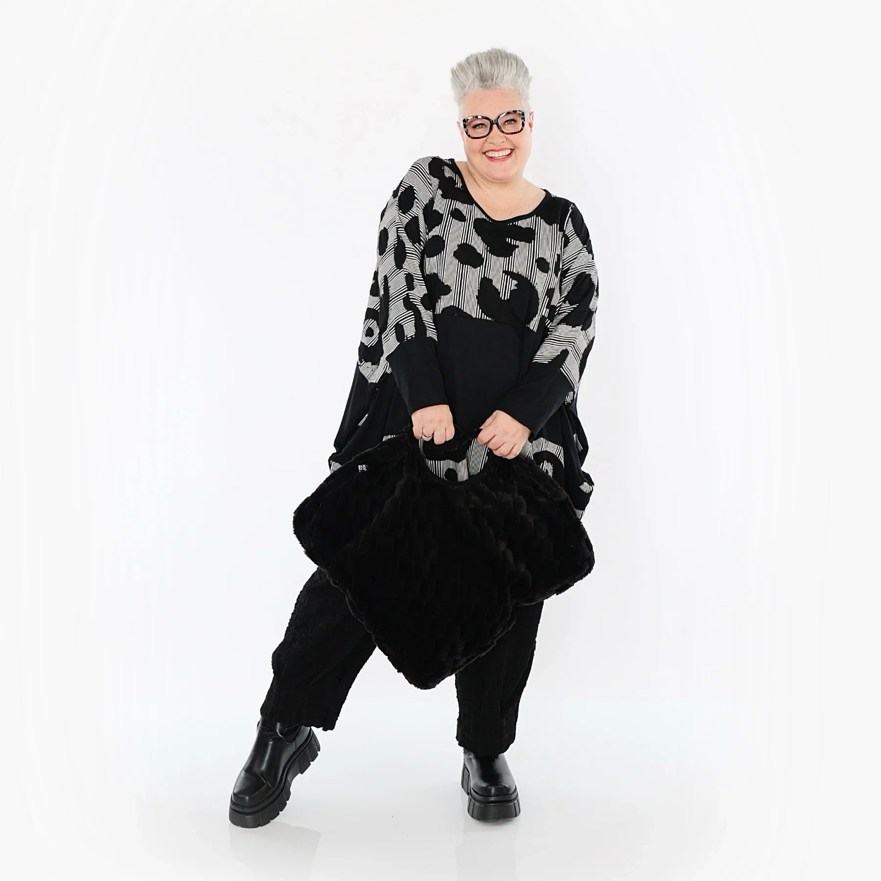 AKH Premium 7143 Big Shirt, Noir et blanc