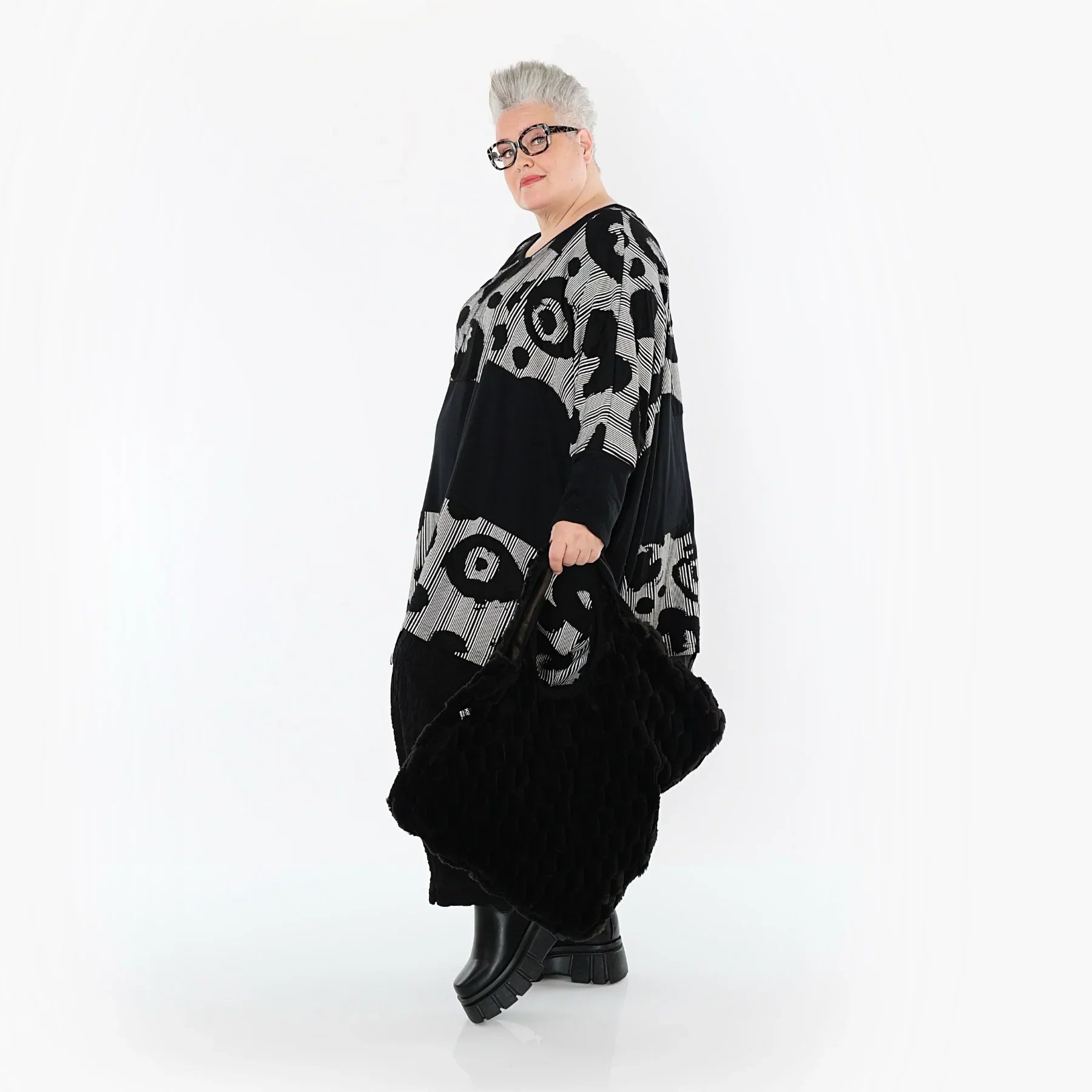 AKH Premium 7143 Big Shirt, Noir et blanc