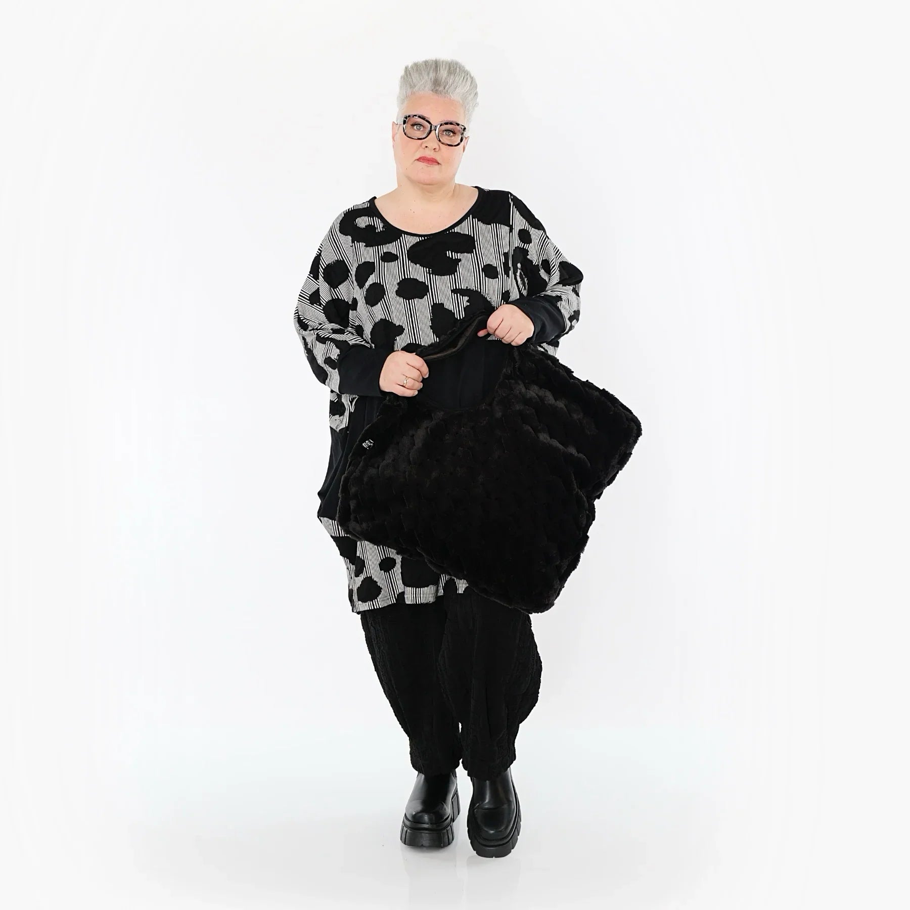 AKH Premium 7143 Big Shirt, Noir et blanc