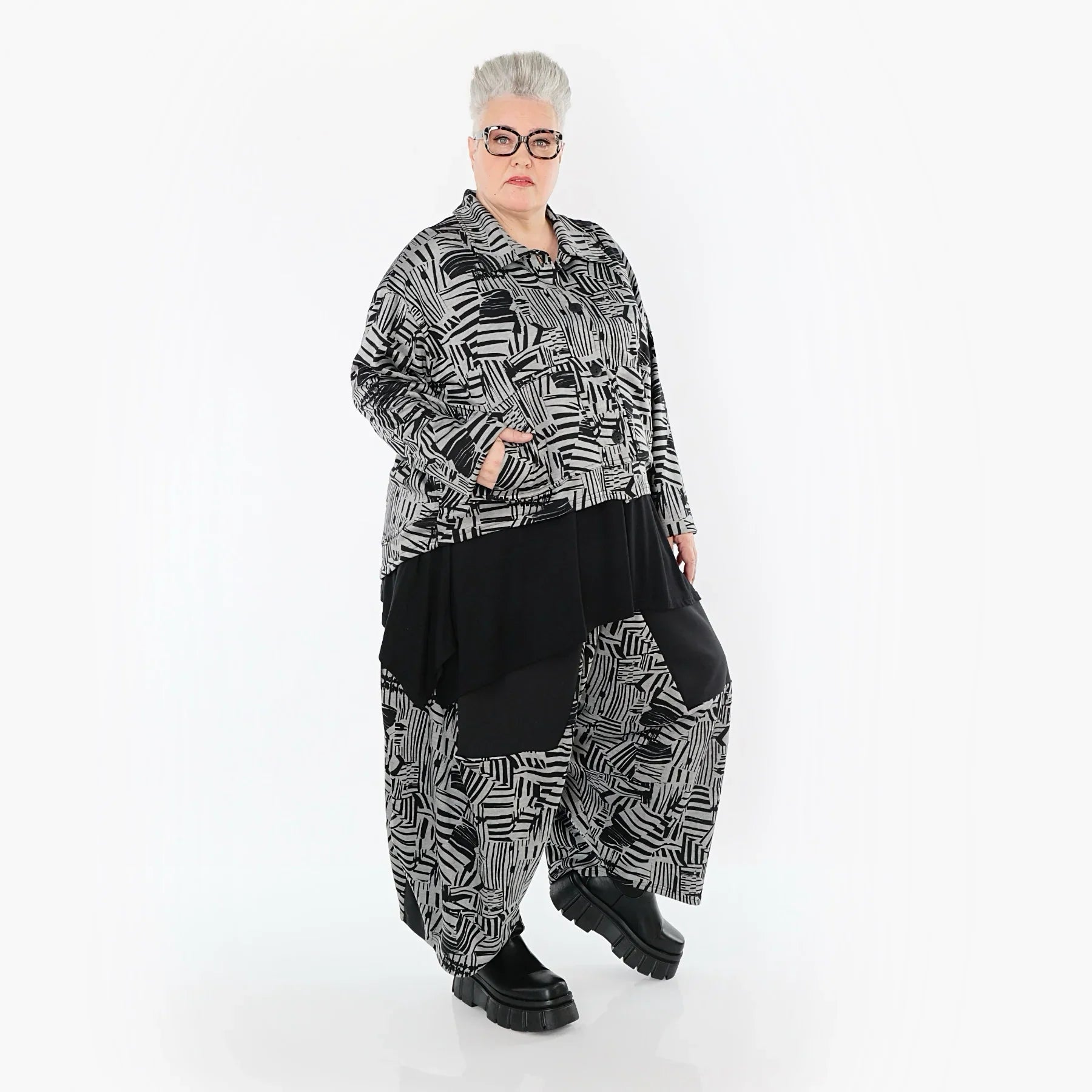Pantalon AKH Premium 6883, Noir-Gris