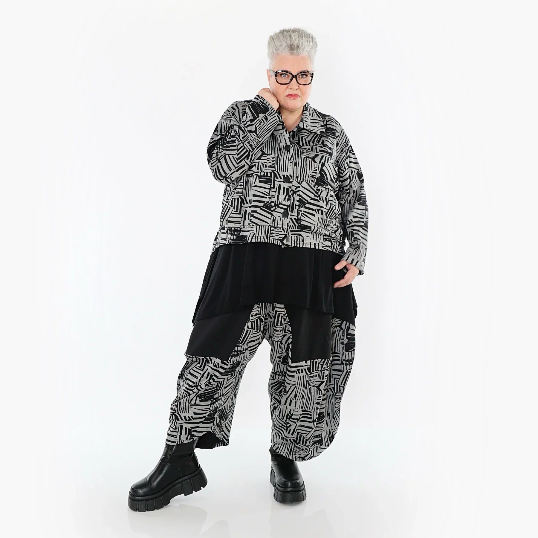 Pantalon AKH Premium 6883, Noir-Gris