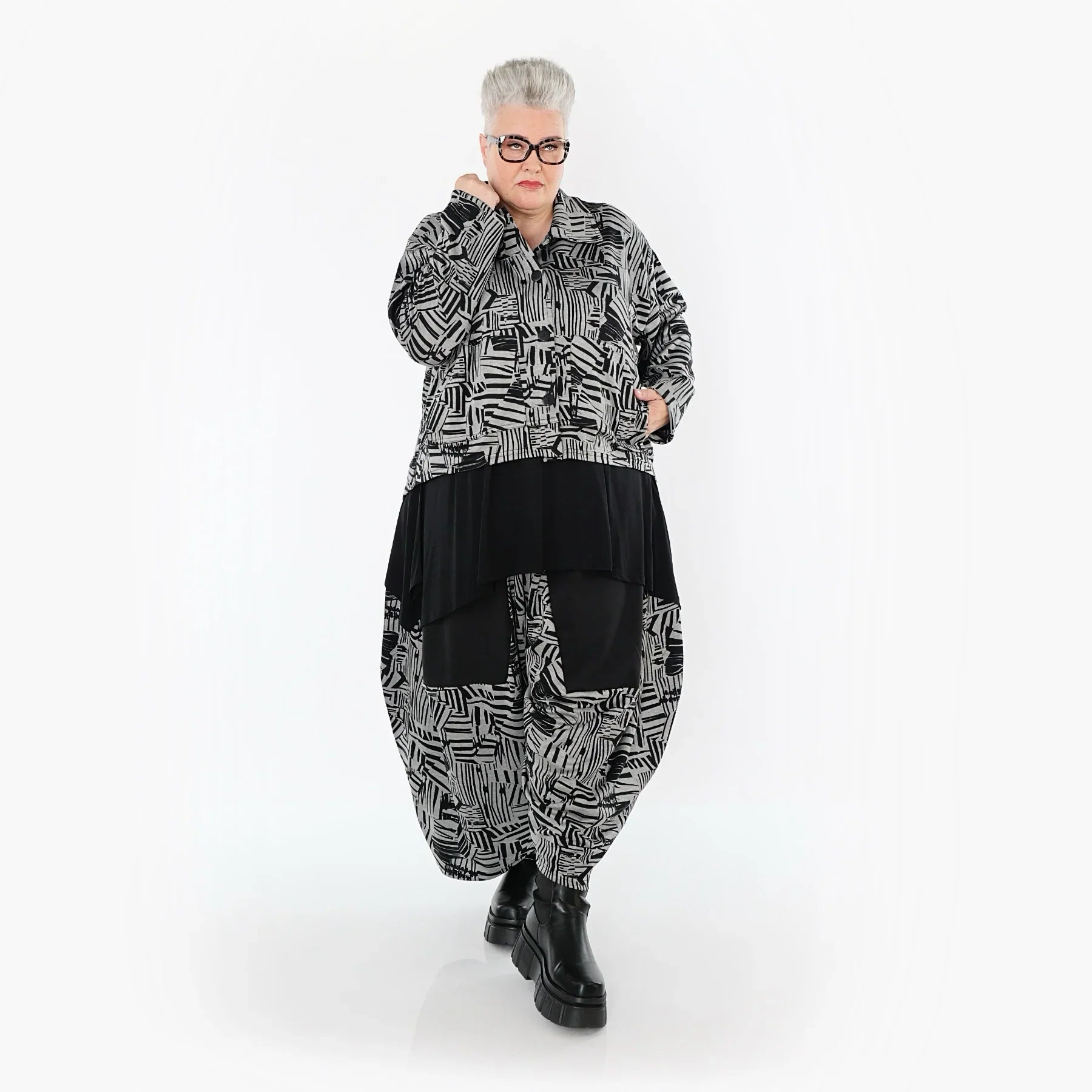 Pantalon AKH Premium 6883, Noir-Gris