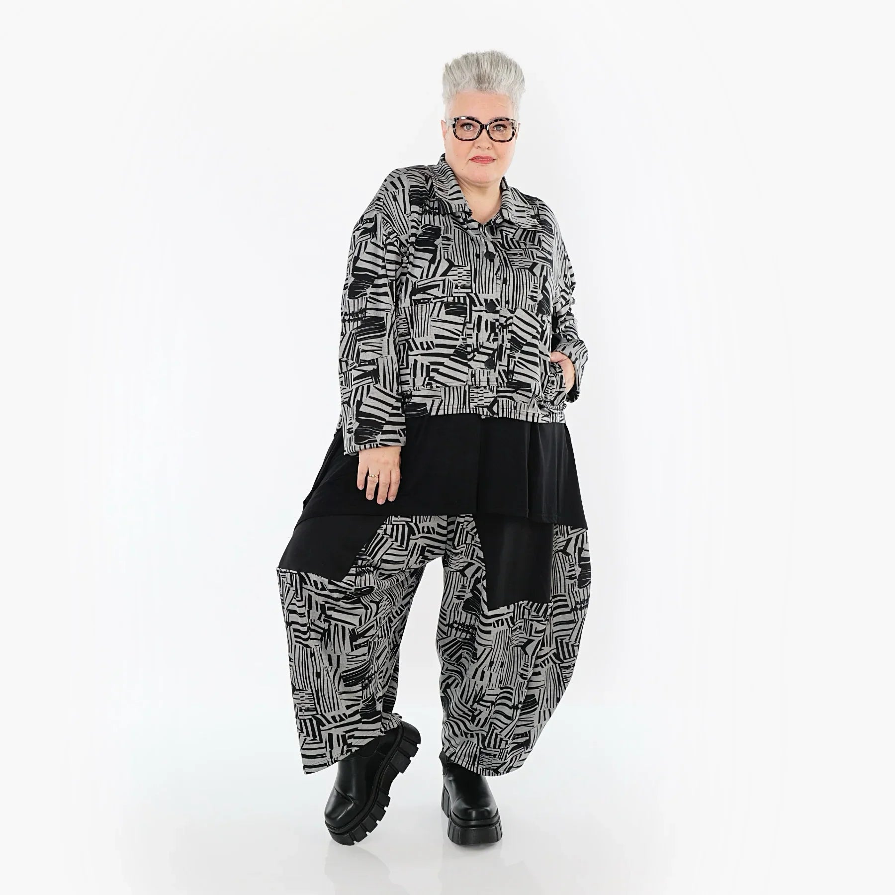 Pantalon AKH Premium 6883, Noir-Gris