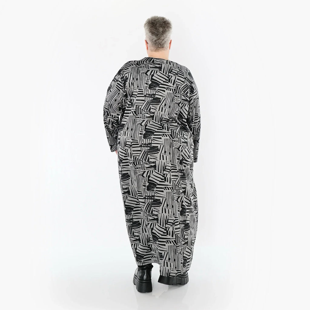 AKH Premium 7137 Kleid, Grau-Schwarz