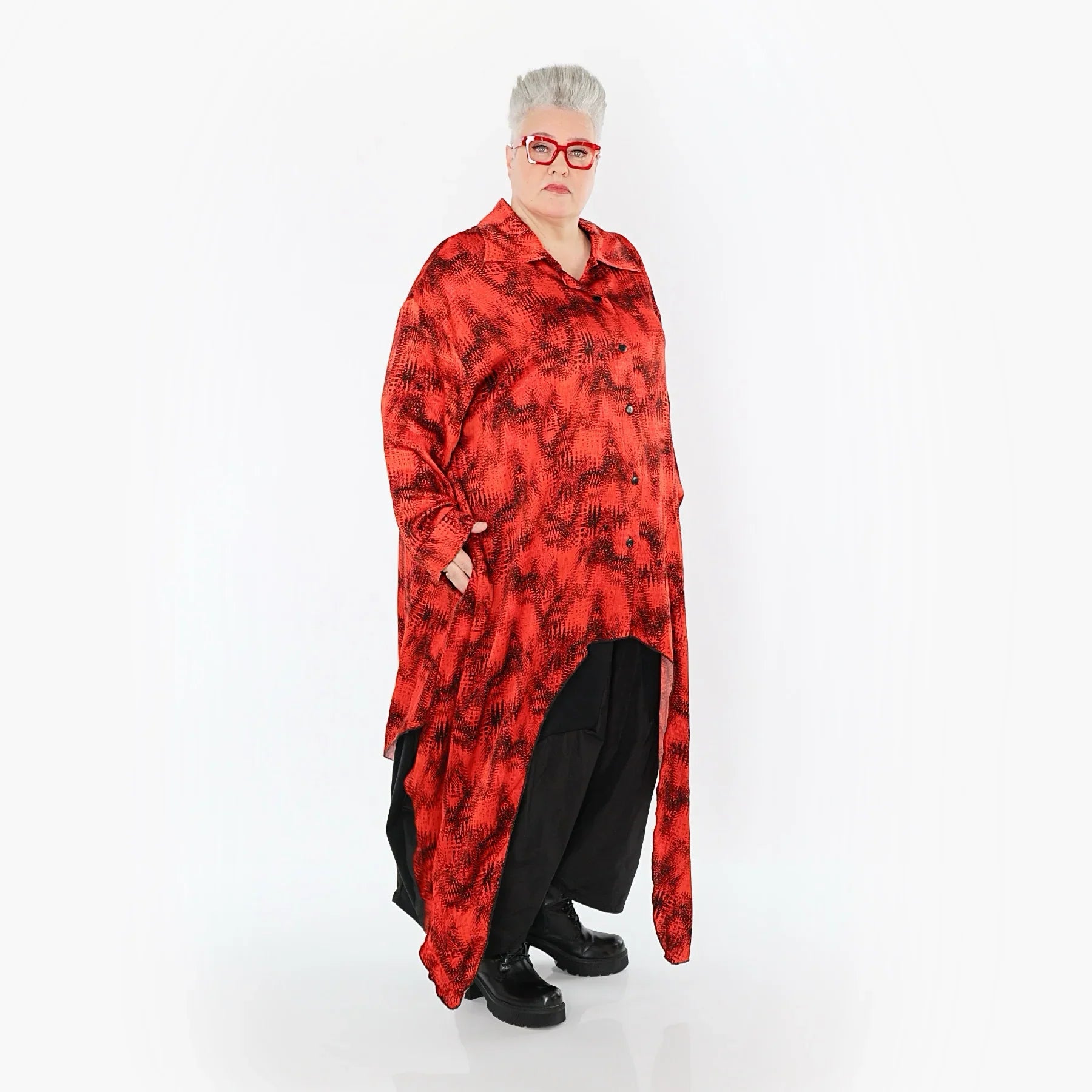 AKH Premium 7135 Blouse, Rouge-Noir