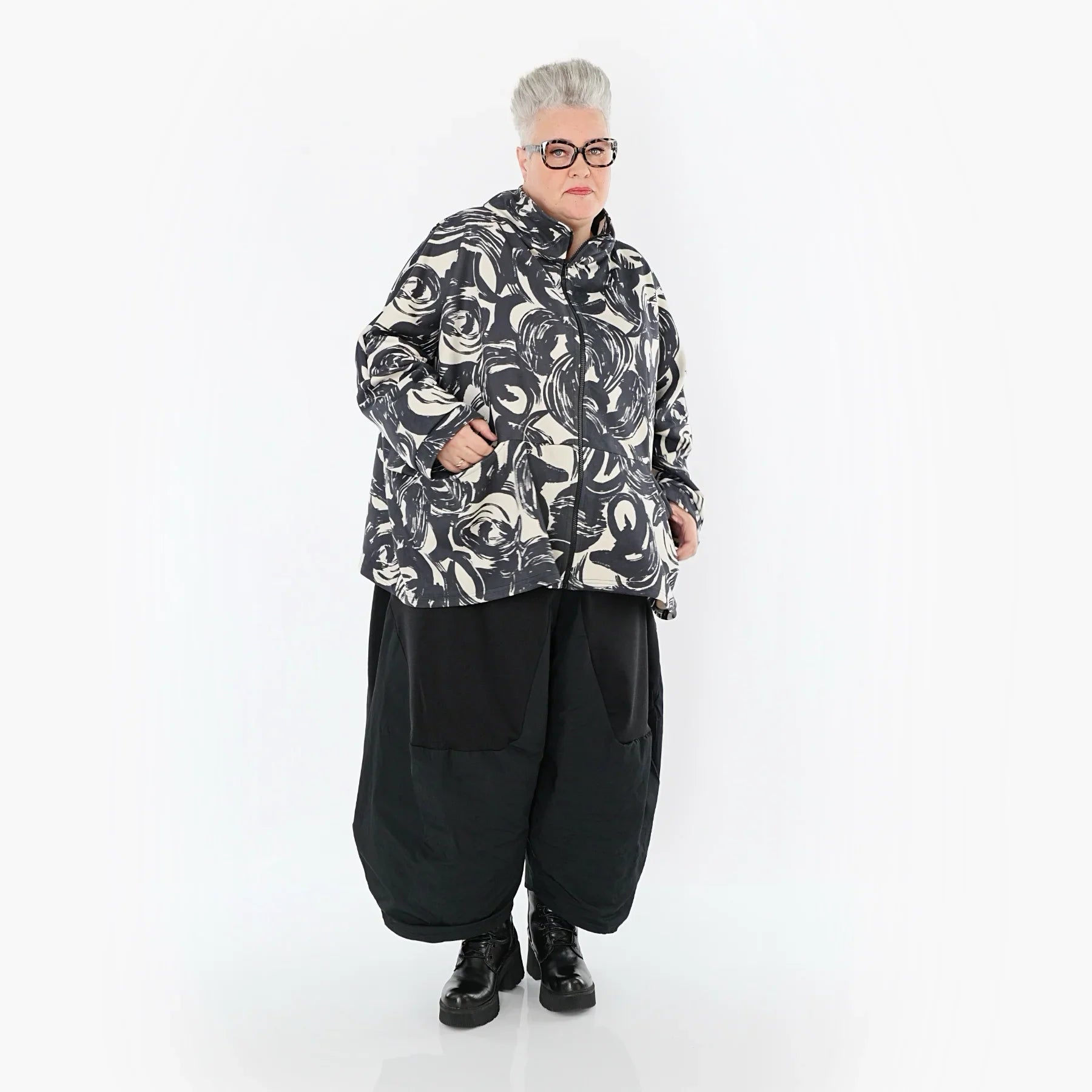 AKH Premium 7104 Veste, Écru-Noir
