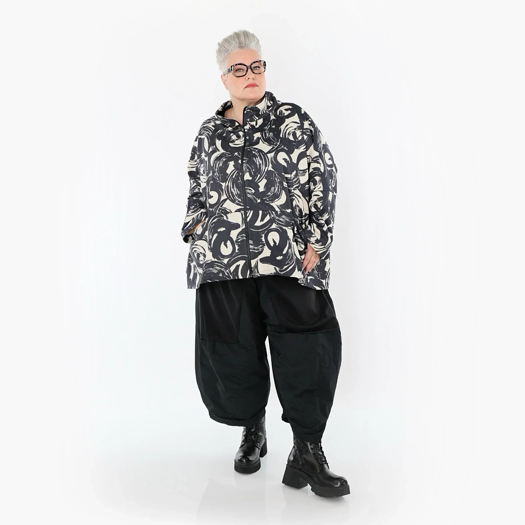 AKH Premium 7104 Veste, Écru-Noir