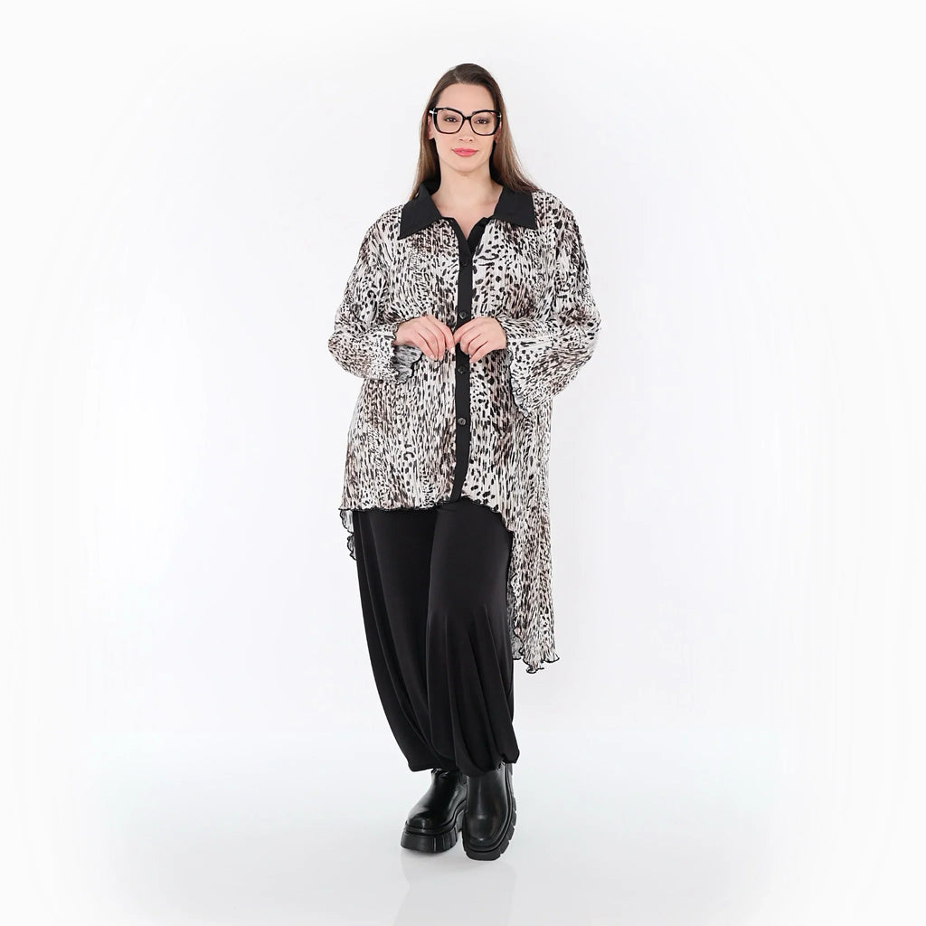 Chemisier AKH Premium 7149, écru-marron-noir