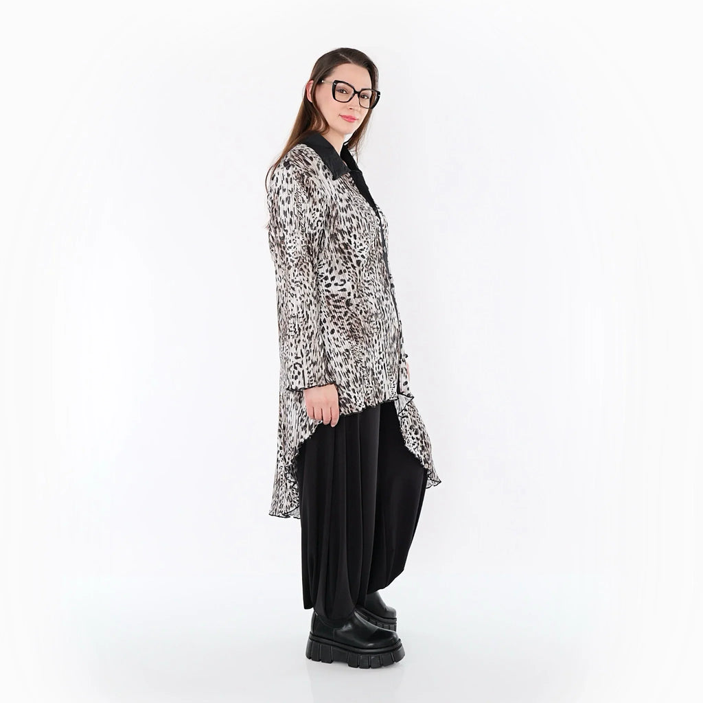 Chemisier AKH Premium 7149, écru-marron-noir