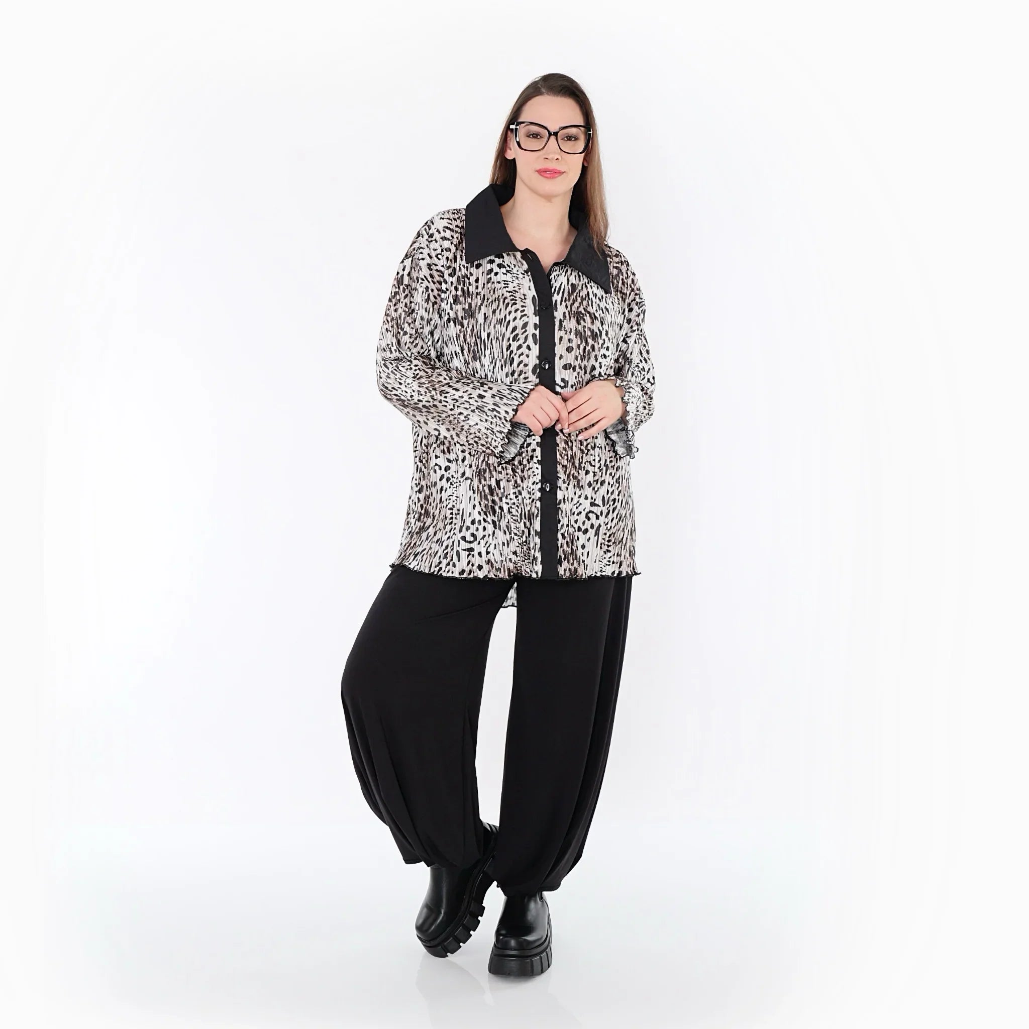 AKH Premium 7151 Blouse, écru-marron-noir
