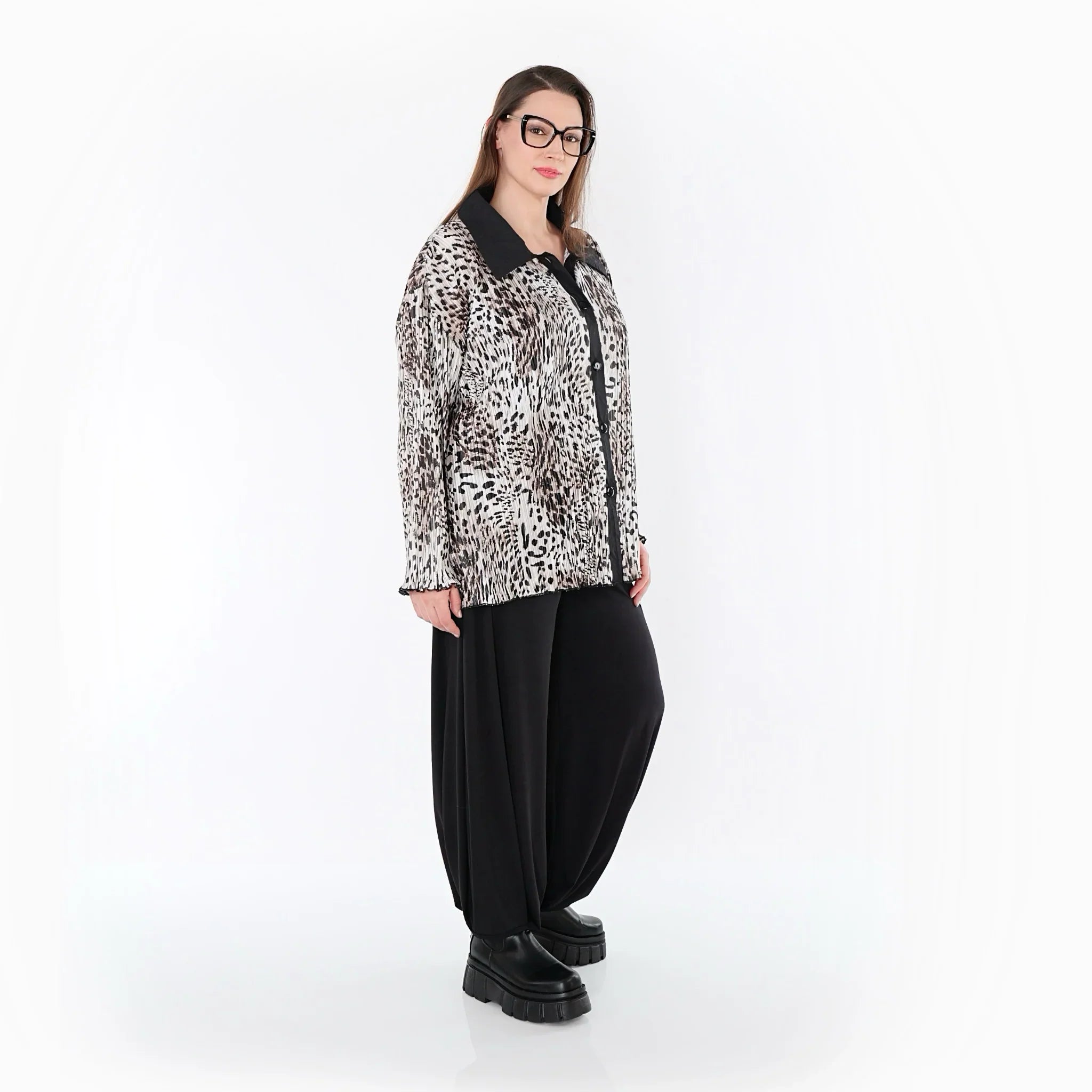 AKH Premium 7151 Blouse, écru-marron-noir