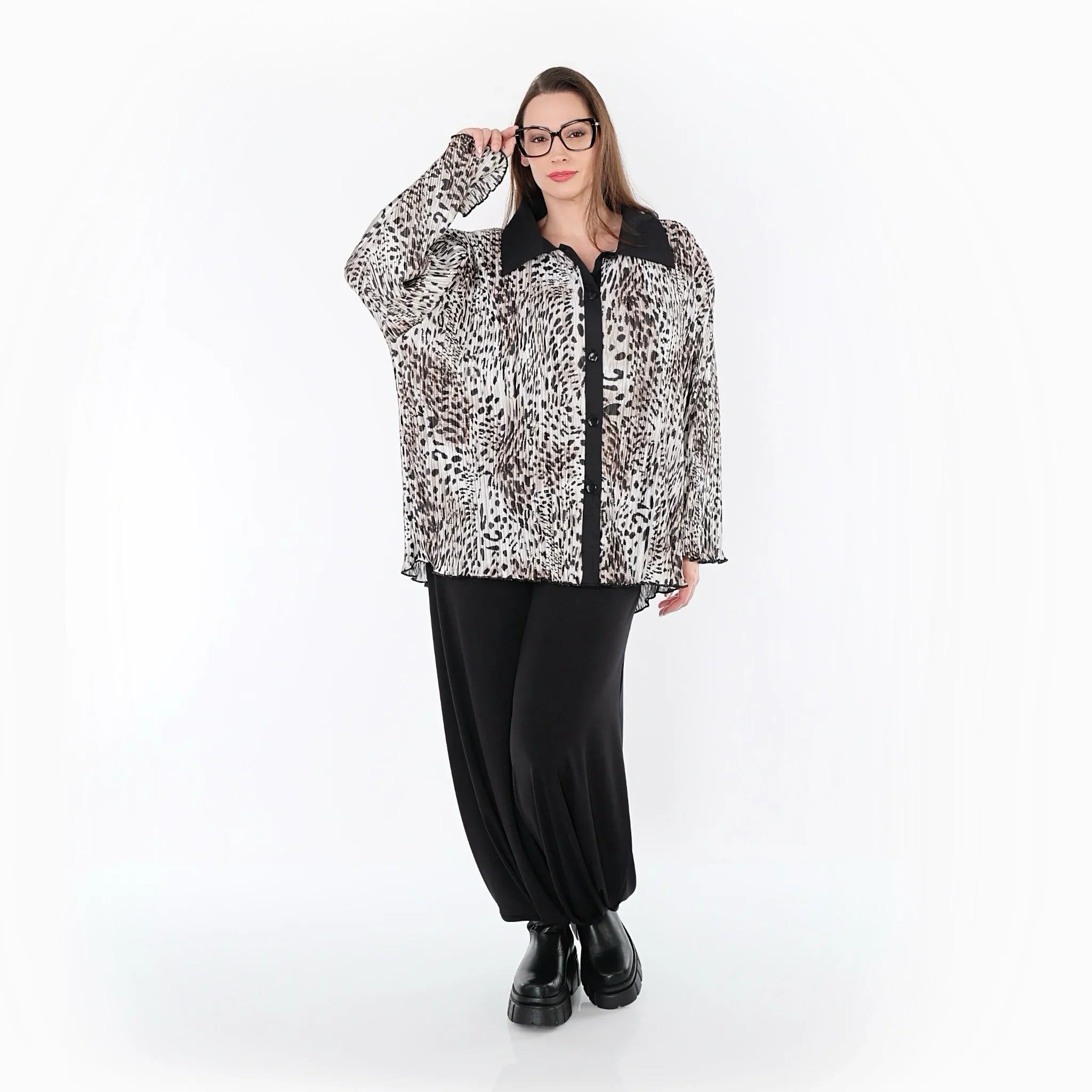 AKH Premium 7151 Blouse, écru-marron-noir