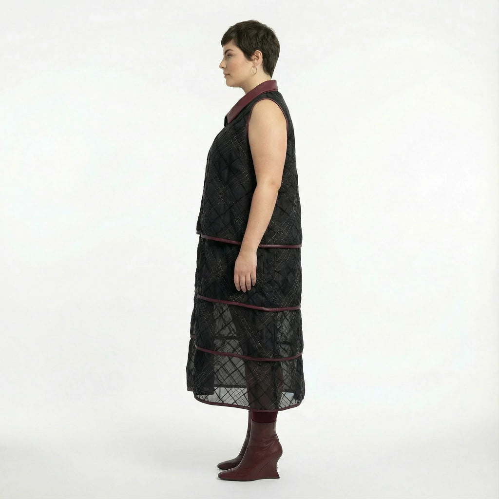 AKH Premium 7120 Vest, Burgundy-Silver