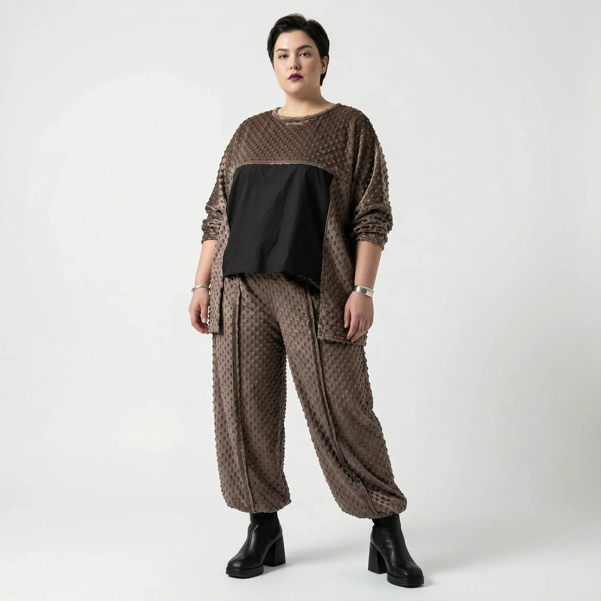 AKH Premium 7173 Big Shirt, Taupe-Braun