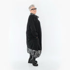 AKH Premium 7156 Robe, Noir-Argent