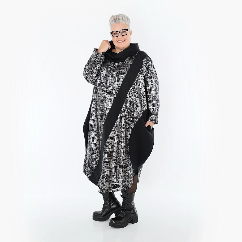 AKH Premium 7158 Robe, Noir-Argent