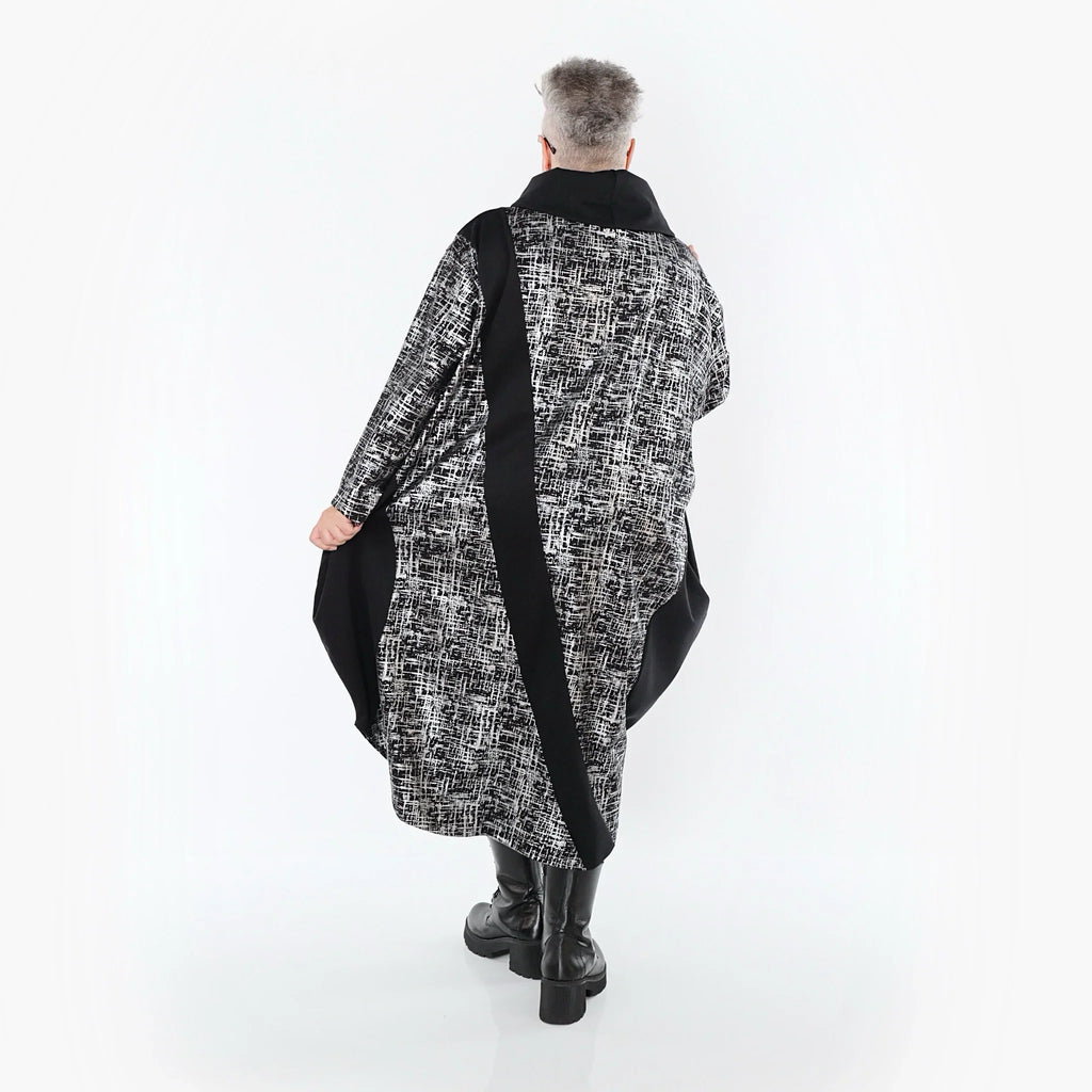 AKH Premium 7158 Robe, Noir-Argent