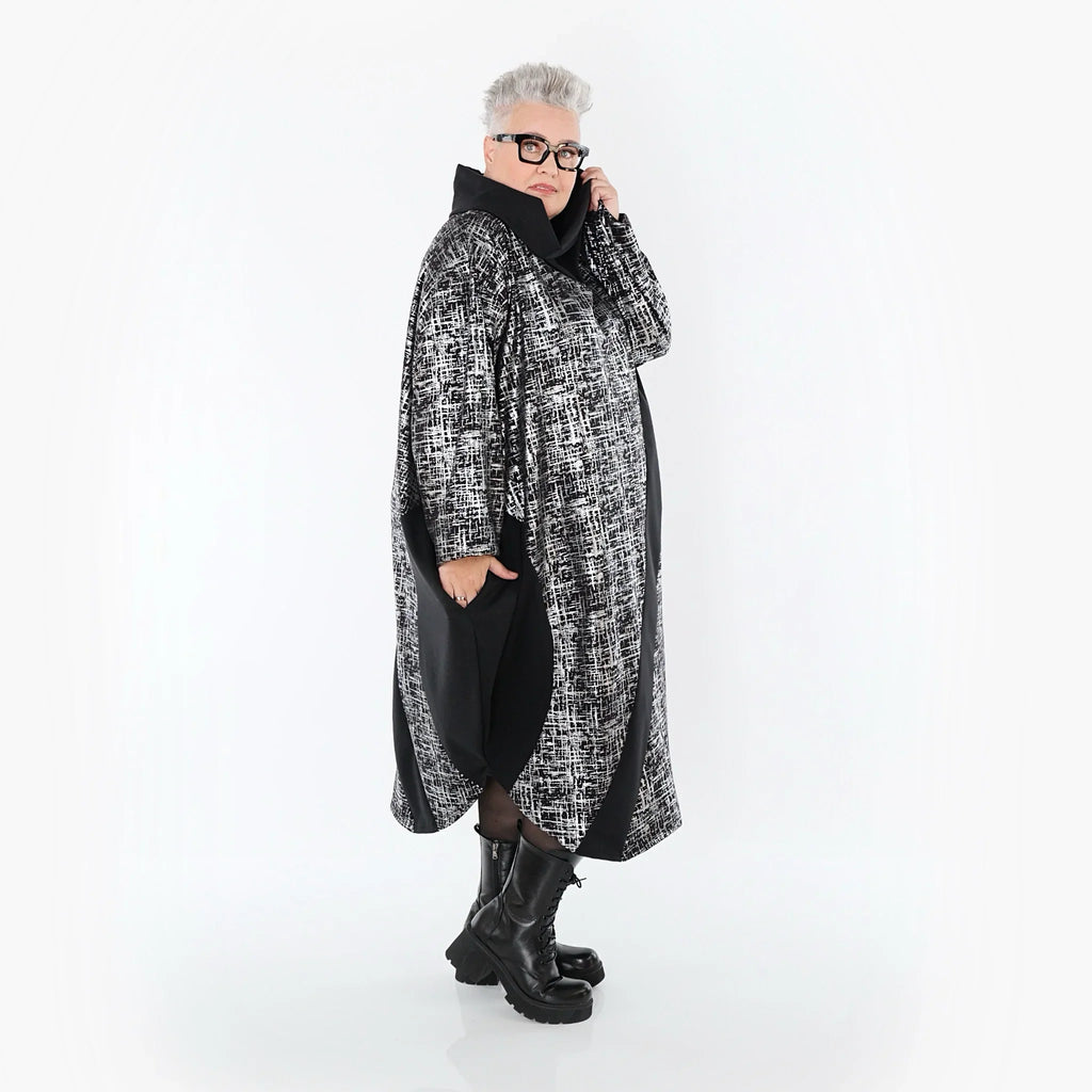 AKH Premium 7158 Robe, Noir-Argent