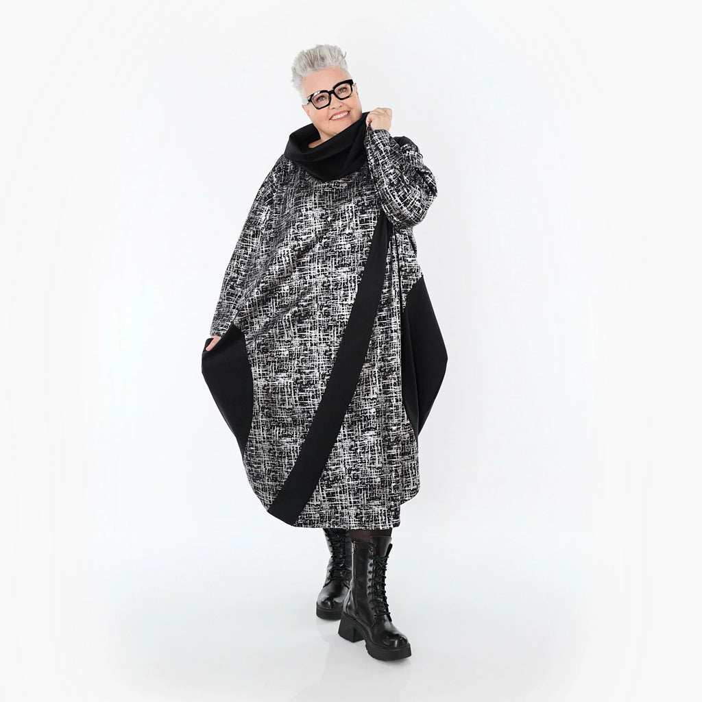 AKH Premium 7158 Robe, Noir-Argent