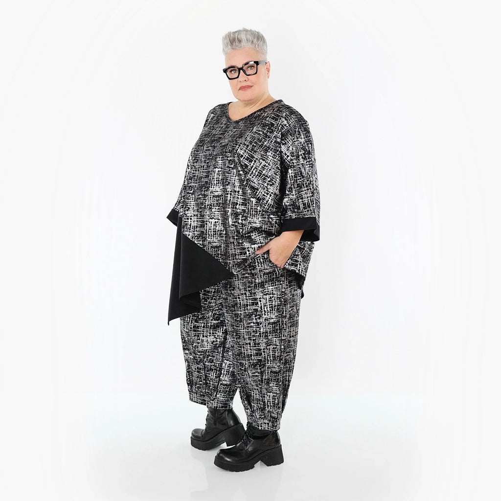 AKH Premium 7159 Grande chemise, Noir-Argent