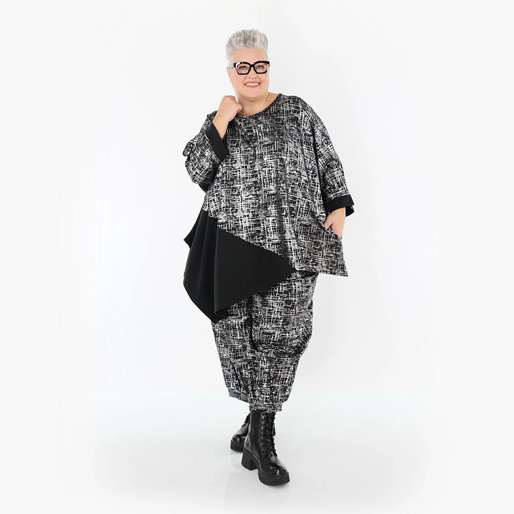 AKH Premium 7159 Grande chemise, Noir-Argent