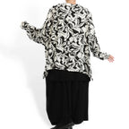 Summer jacket in a straight shape made of airy poplin quality, Adora in white-black