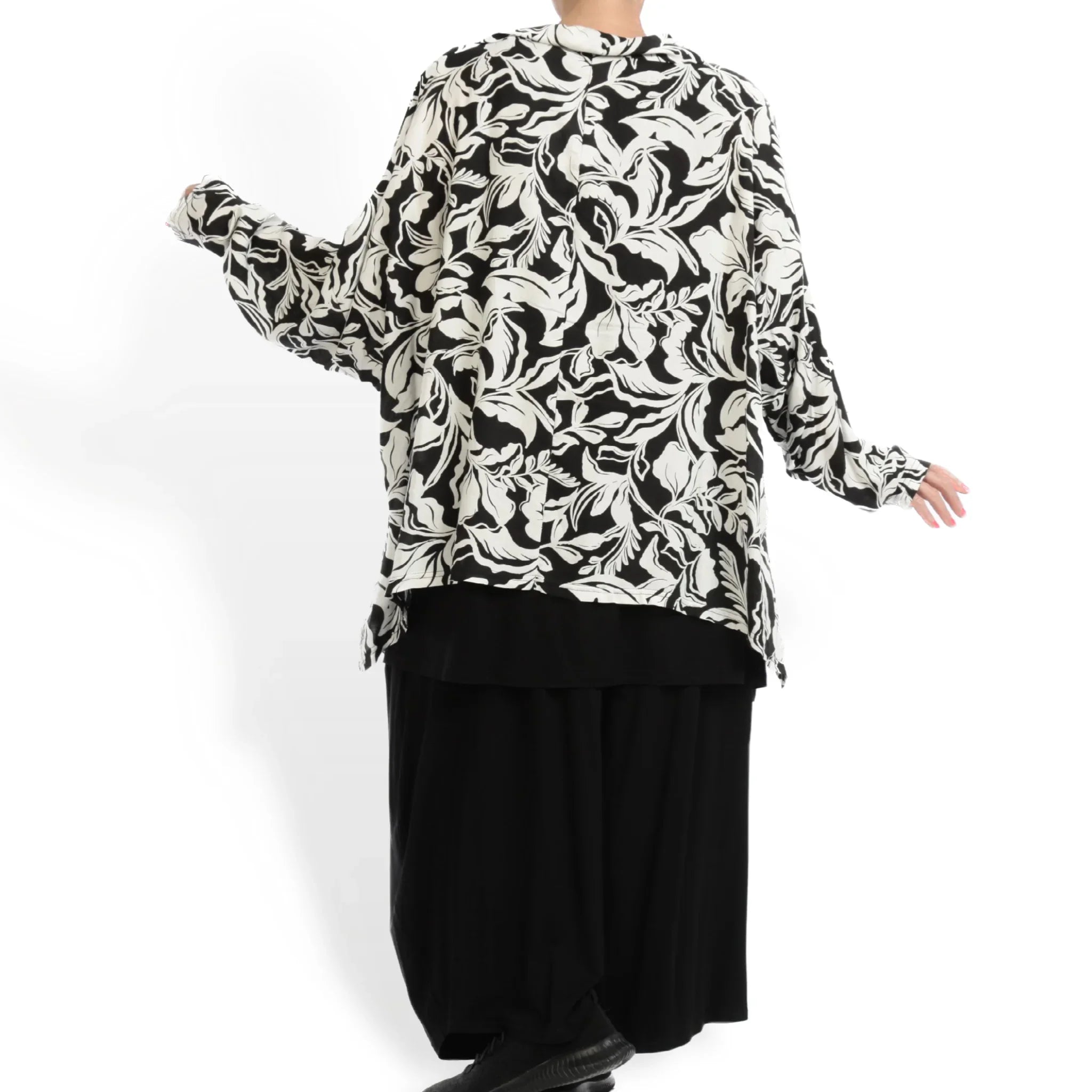Summer jacket in a straight shape made of airy poplin quality, Adora in white-black