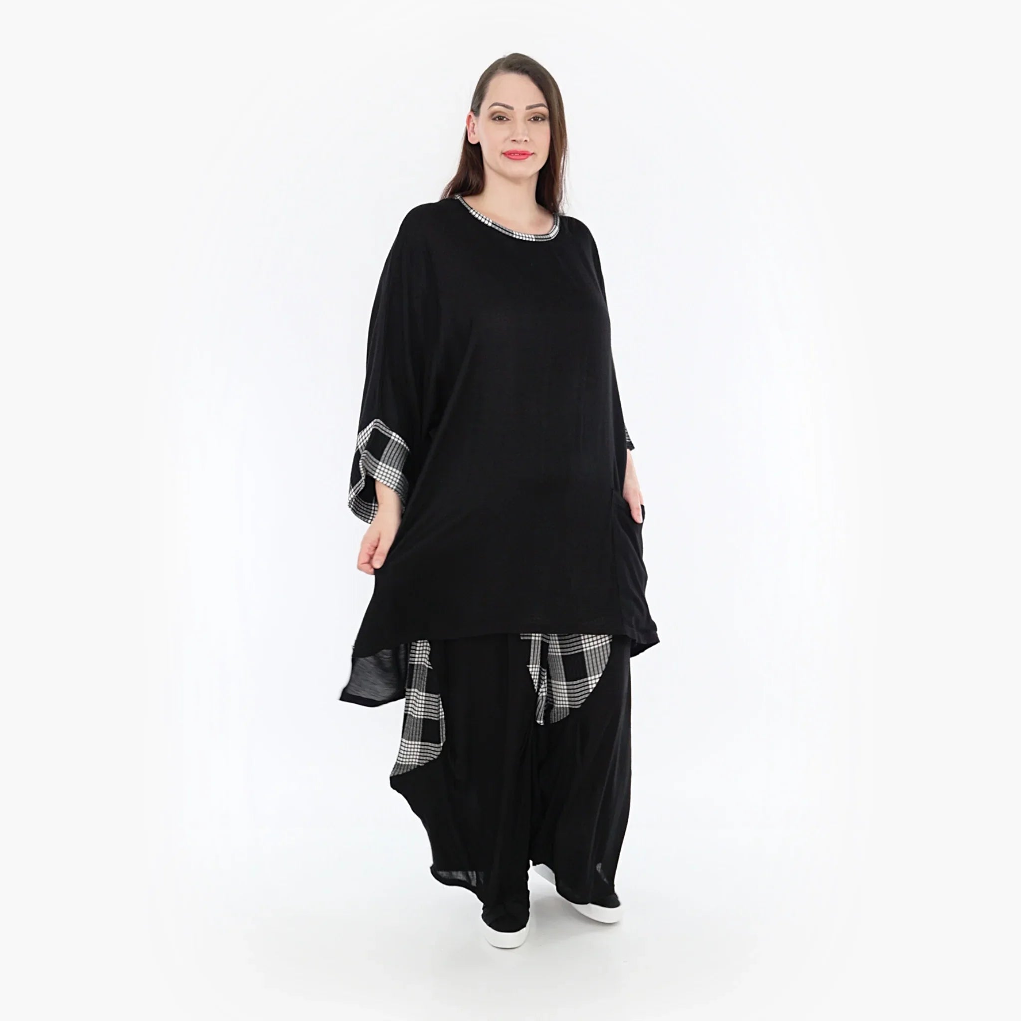 AKH Fashion Shirt 6925 Frida, Schwarz/Grau/Weiß