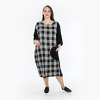 AKH Fashion Kleid 6943 Frida, Grau/Weiß/Schwarz