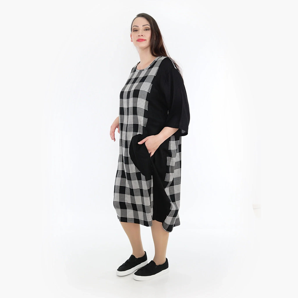 AKH Fashion Kleid 6943 Frida, Grau/Weiß/Schwarz