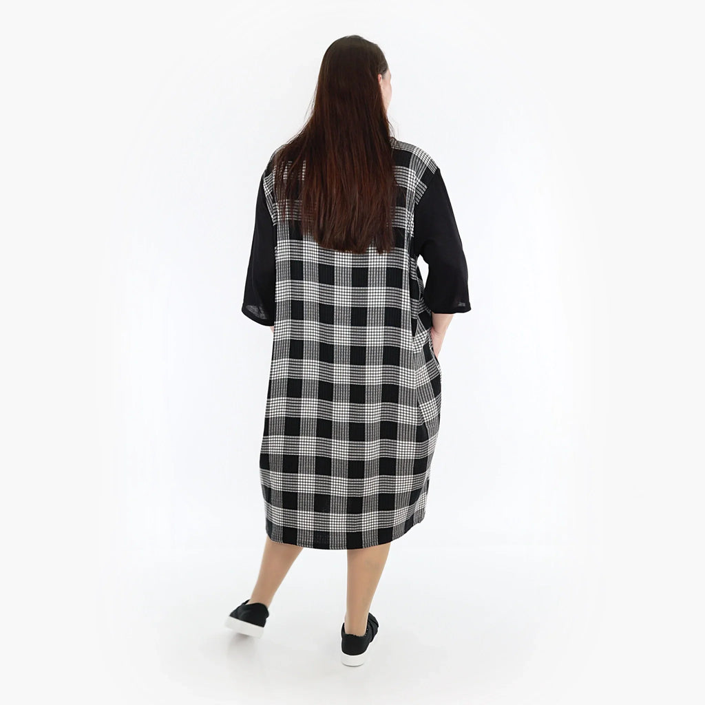 AKH Fashion Kleid 6943 Frida, Grau/Weiß/Schwarz