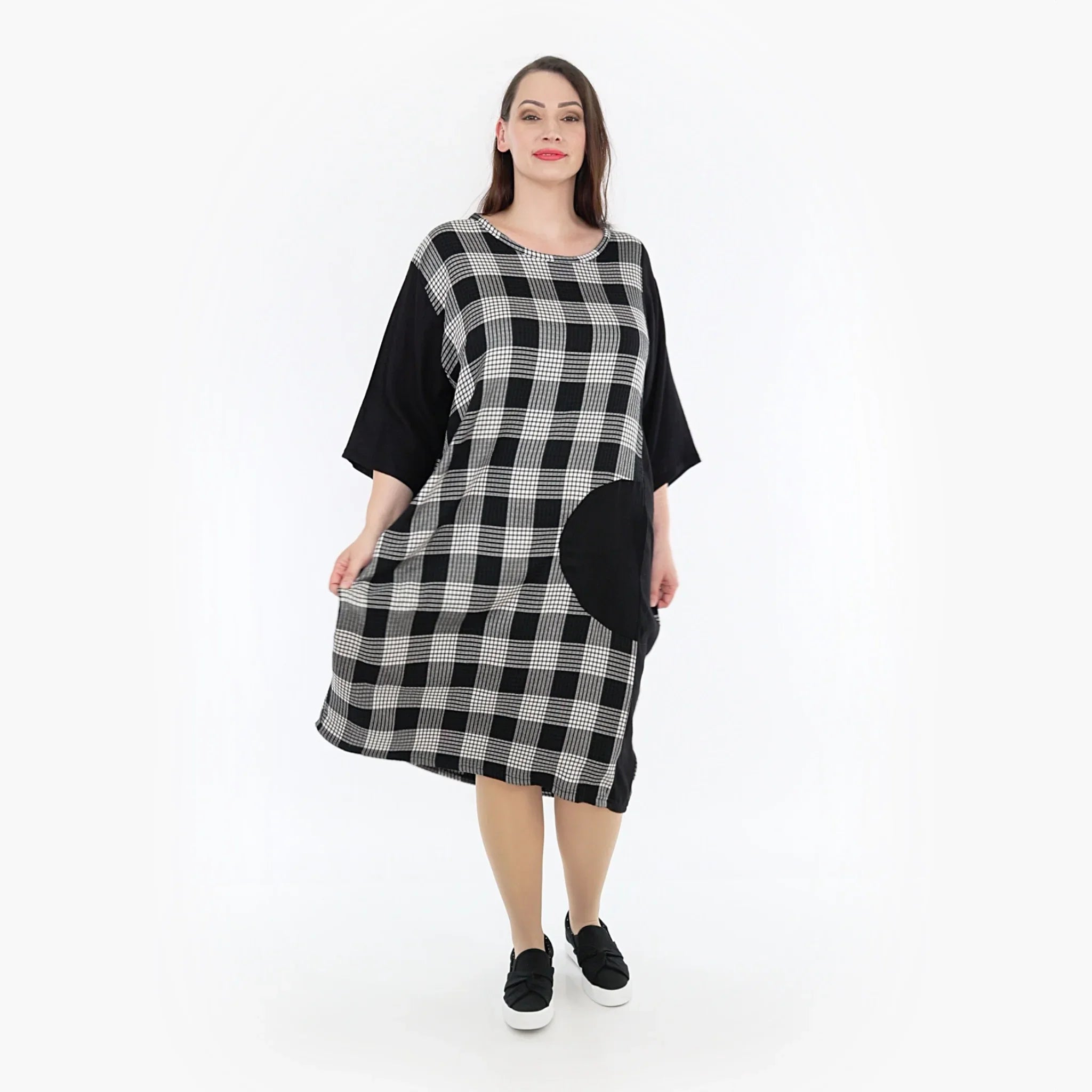 AKH Fashion Kleid 6943 Frida, Grau/Weiß/Schwarz